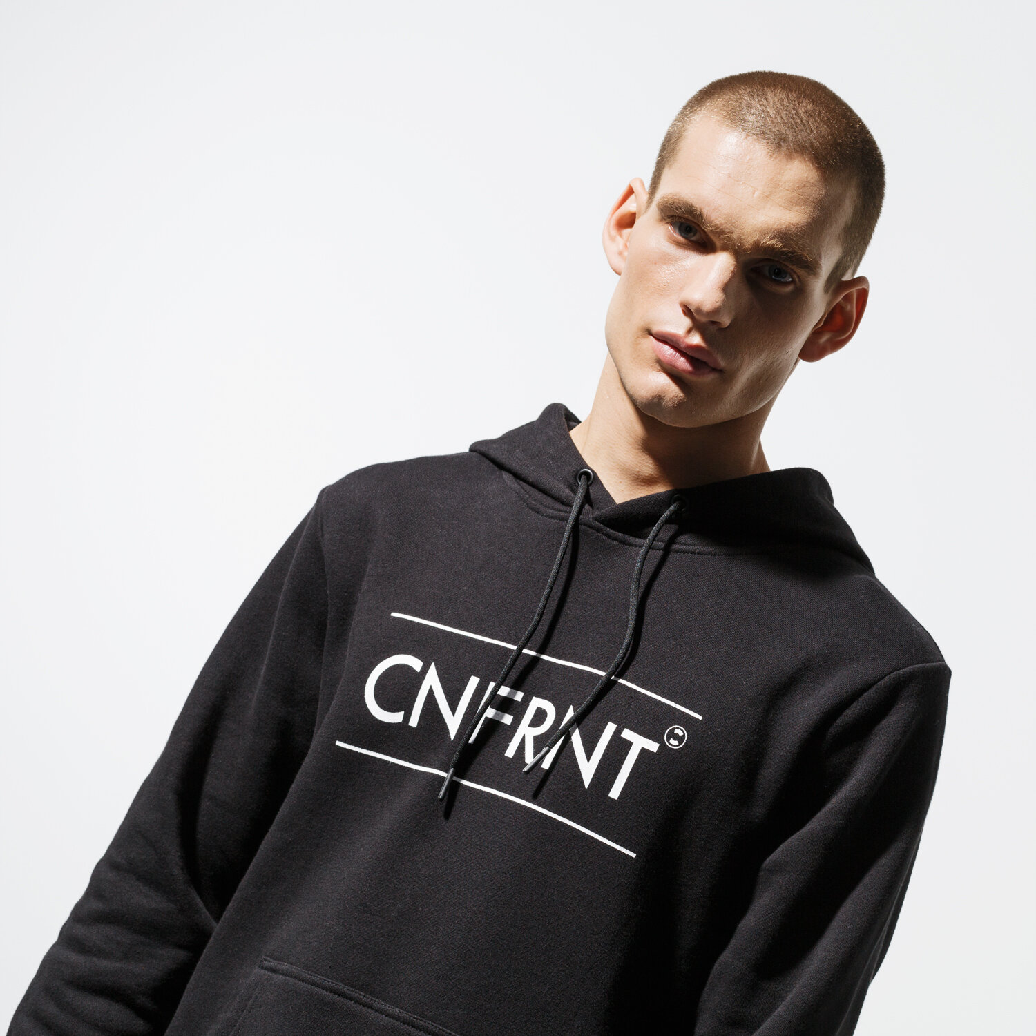 Herren CONFRONT SWEATSHIRT ESSENTIAL BLK HOODY  CF39BLM38003 Schwarz