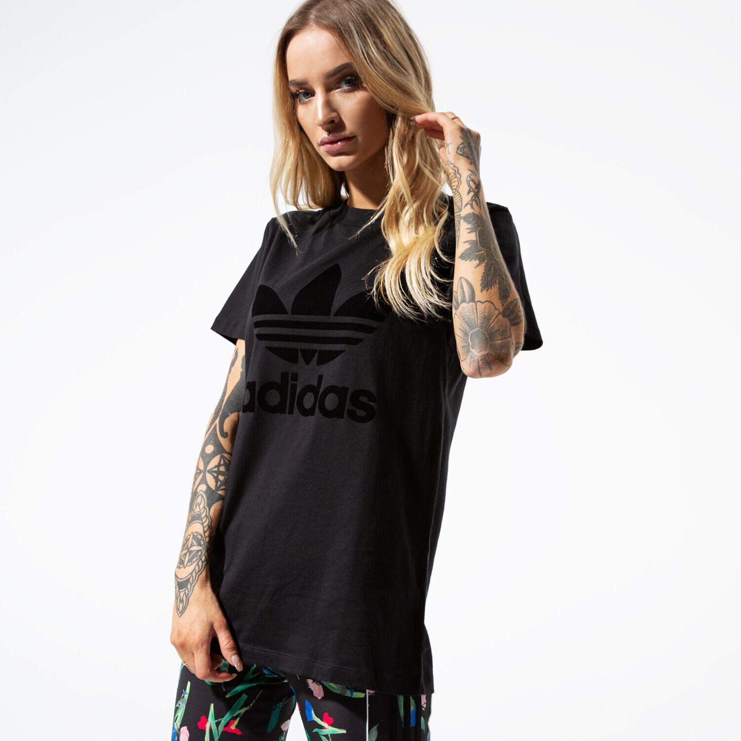 Damen T-Shirt ADIDAS T-SHIRT SS TREFOIL TEE BOB DU9856 Schwarz