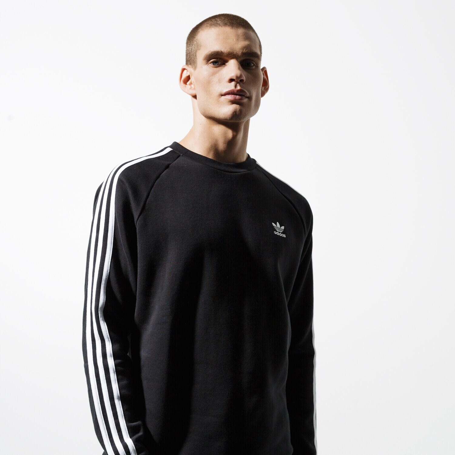 Herren ADIDAS SWEATSHIRT 3-STRIPES CREW DV1555 Schwarz