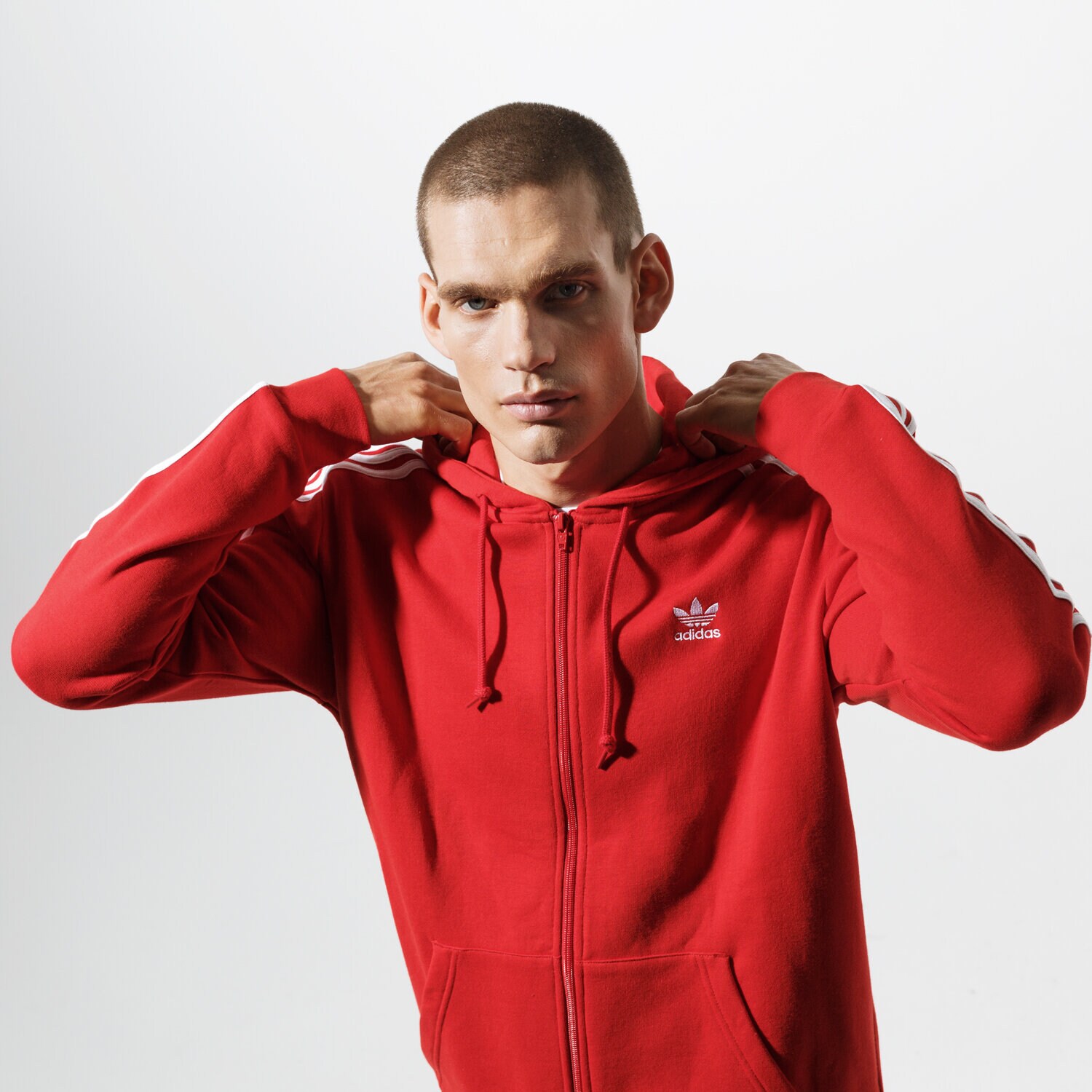 Herren ADIDAS SWEATSHIRT 3-STRIPES FZ ED5970 Rot