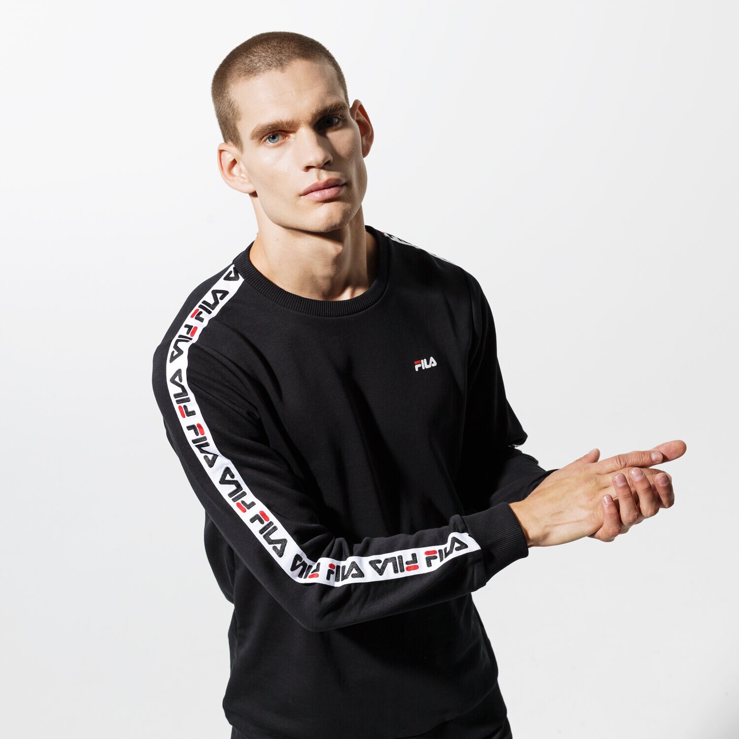 Herren FILA SWEATSHIRT AREN CREW SHIRT 682363002 Schwarz