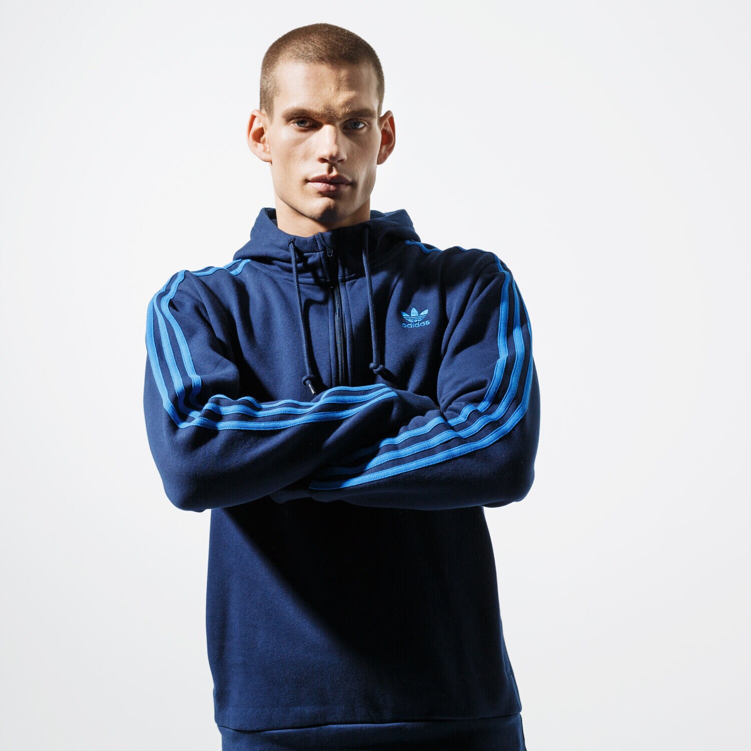 Herren ADIDAS SWEATSHIRT 3-STRIPES HZ EK0255 Dunkelblau