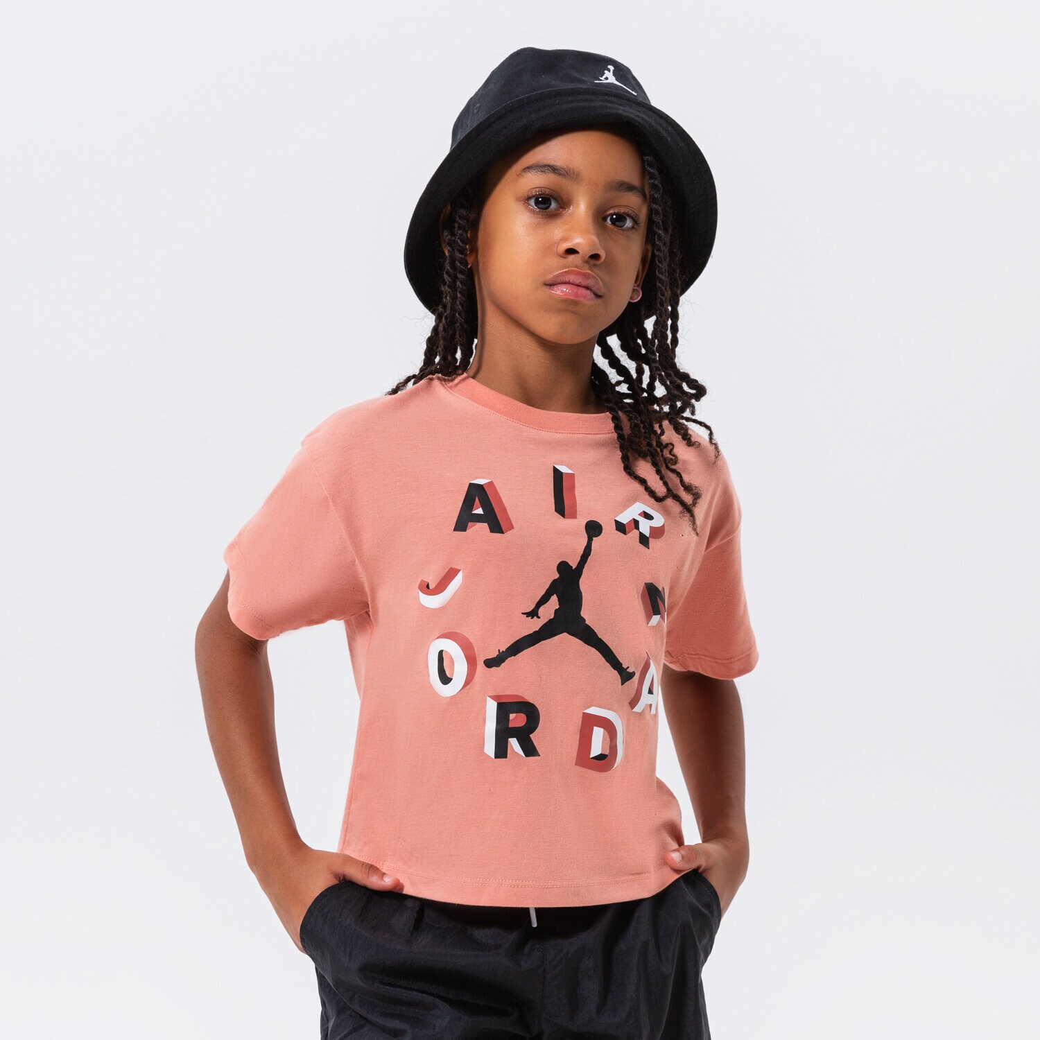 Kinder T-Shirt JORDAN T-SHIRT AIR JORDAN ROUND UP TEE GIRL 45B536-R1O Rosa