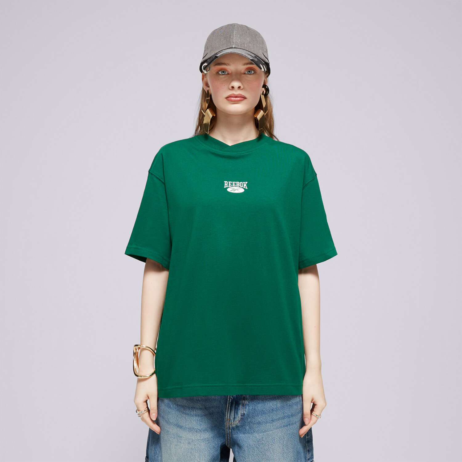 Damen T-Shirt REEBOK T-SHIRT CL AE ARCHIVE SM LOGO TEE 100076222 Grün