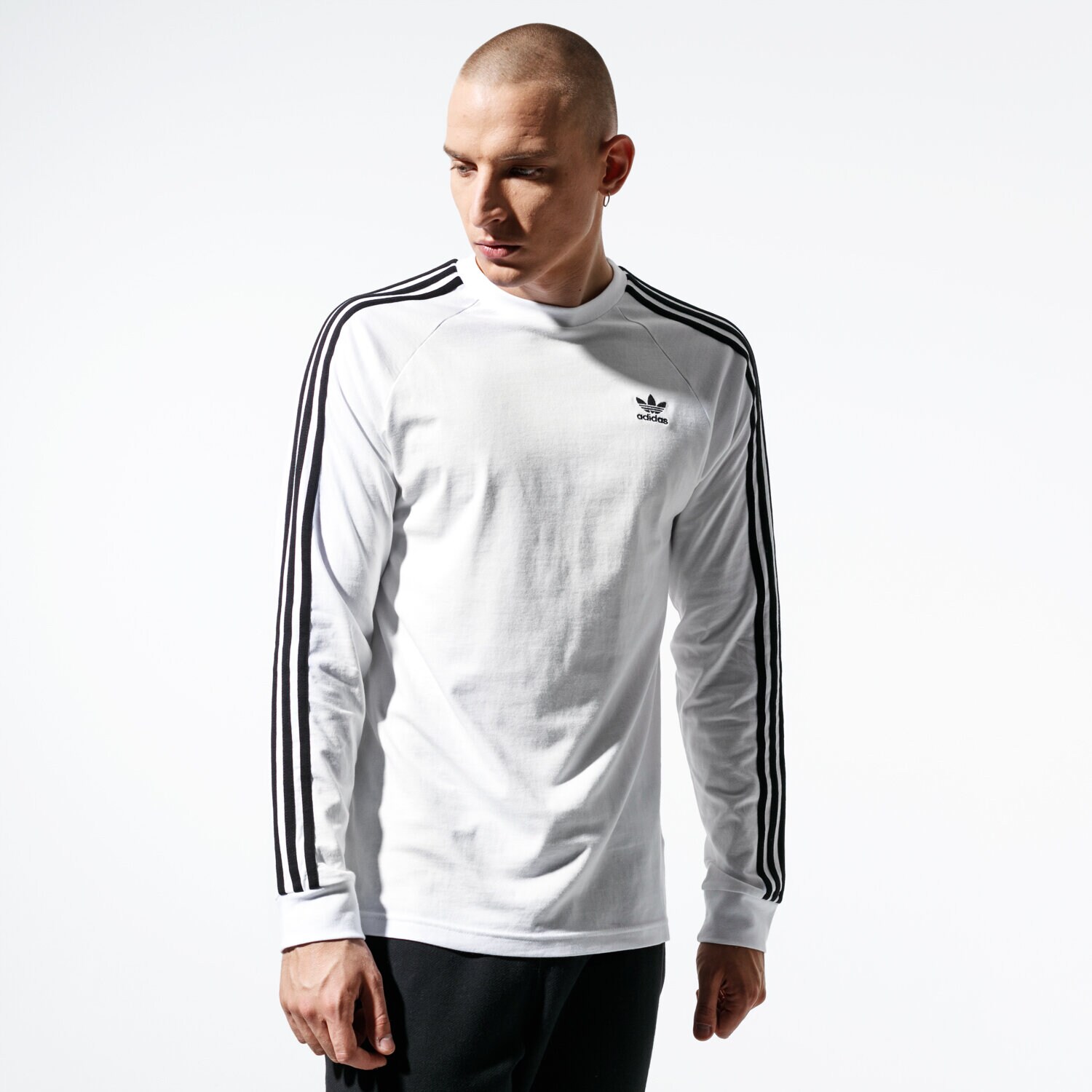 Herren T-Shirt ADIDAS T-SHIRT LS 3-STRIPES LS T ED5959 Weiß
