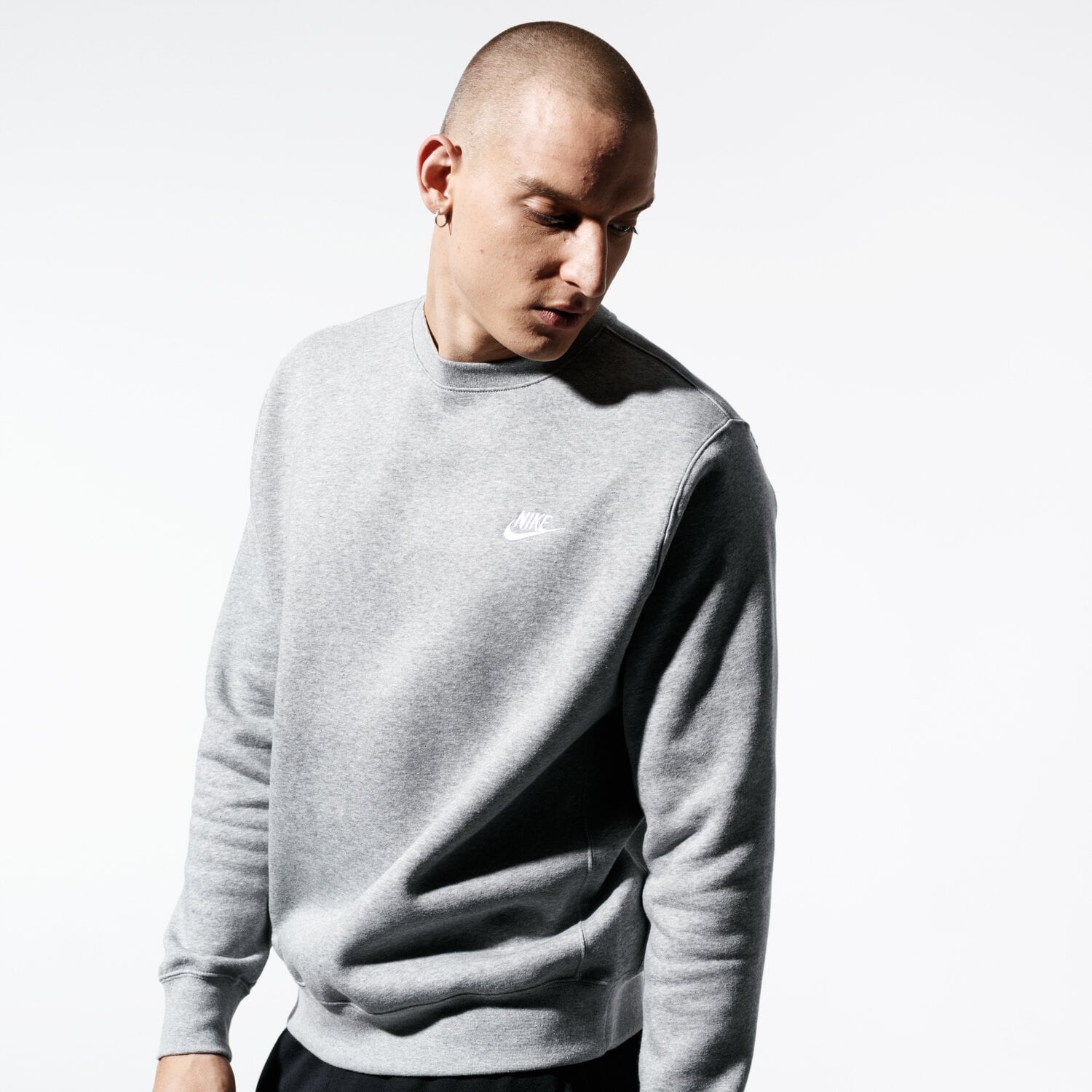 Herren NIKE SWEATSHIRT SPORTSWEAR CLUB FLEECE BV2662-063 Grau