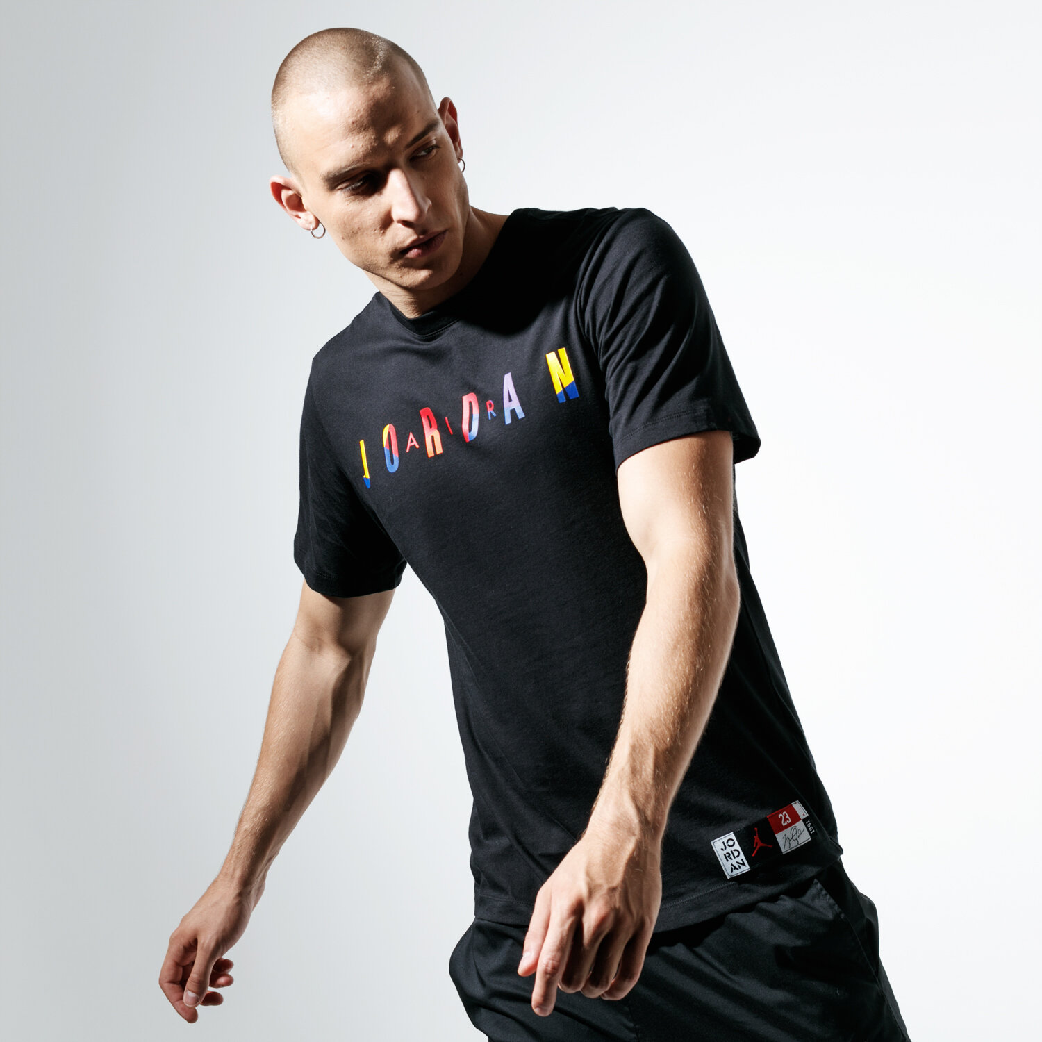 Herren T-Shirt JORDAN T-SHIRT SS M J SPRTDNA HBR SS CREW AT8942-010 Schwarz