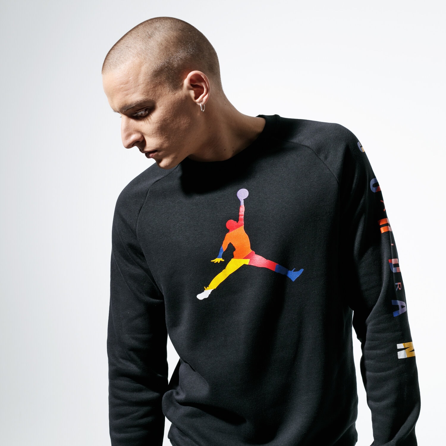 Herren JORDAN SWEATSHIRT M J SPRT DNA HBR FLEECE CREW AV0044-010 Schwarz