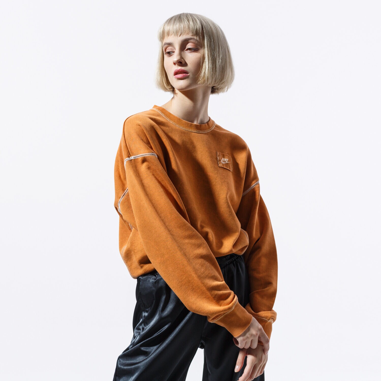 Damen NIKE SWEATSHIRT W NSW CREW FT REBEL BV2798-857 Braun