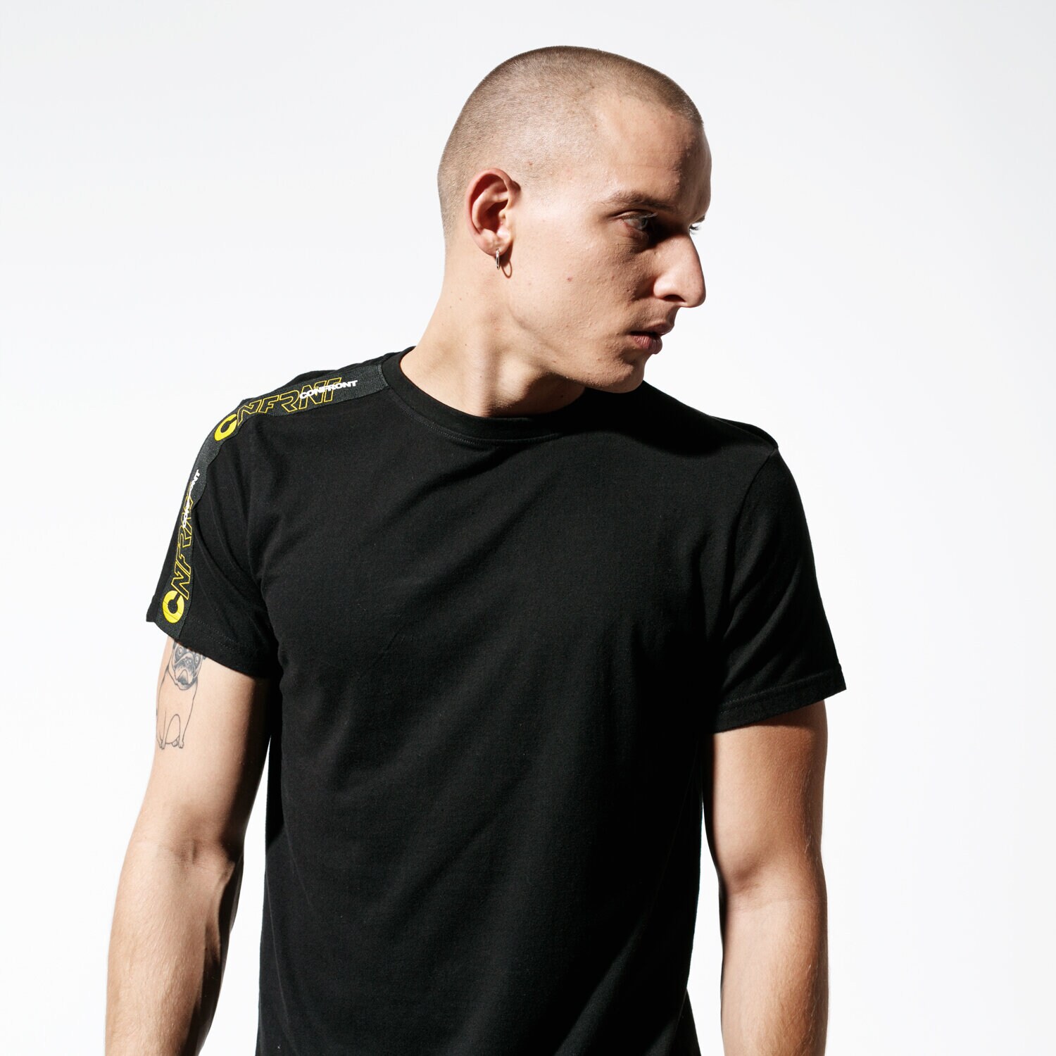 Herren T-Shirt CONFRONT T-SHIRT TAPE TEE CF39TSM62001 Schwarz