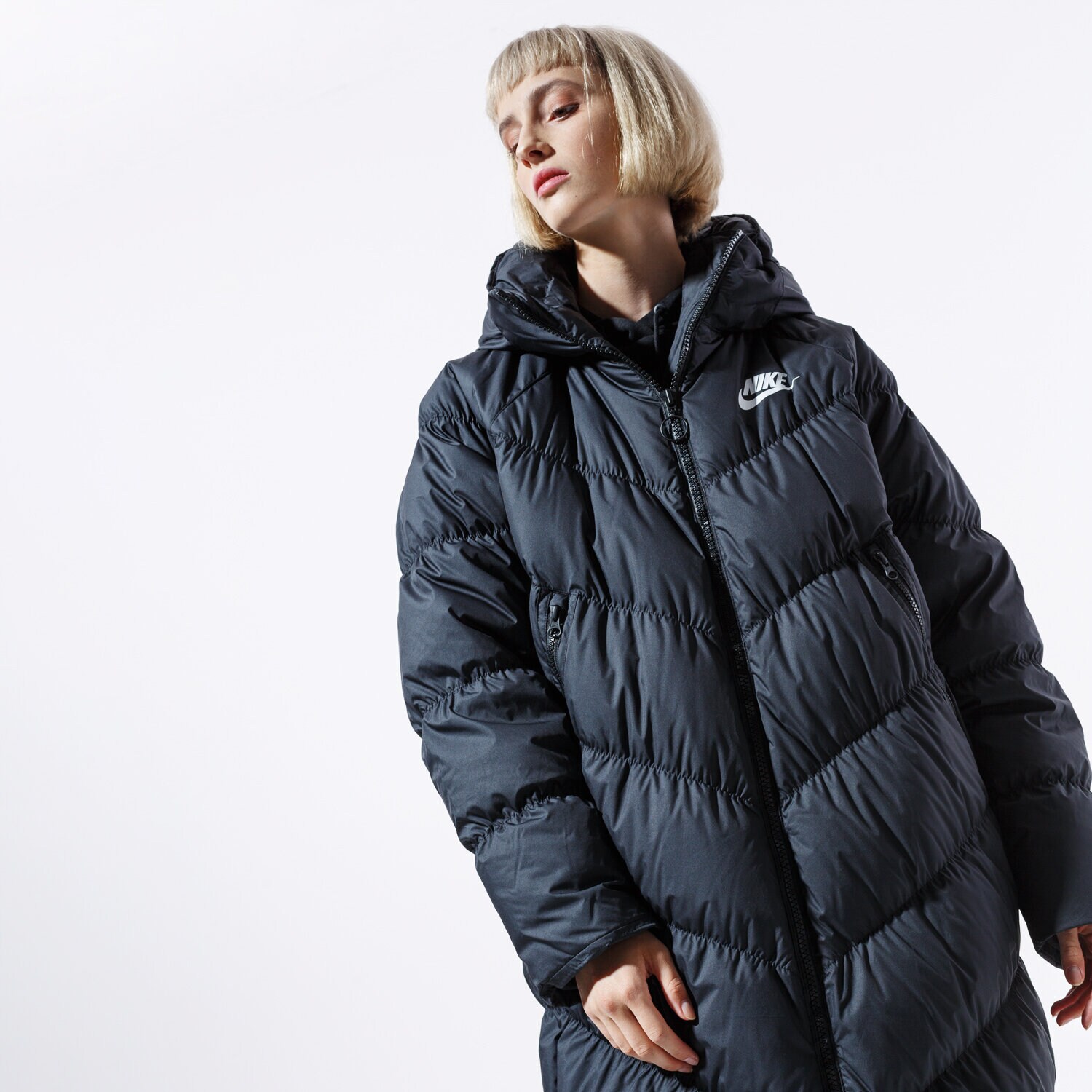 Damen Winterjacke NIKE JACKE W NSW DWN FILL PARKA LONG STMT BV2881-010 Schwarz