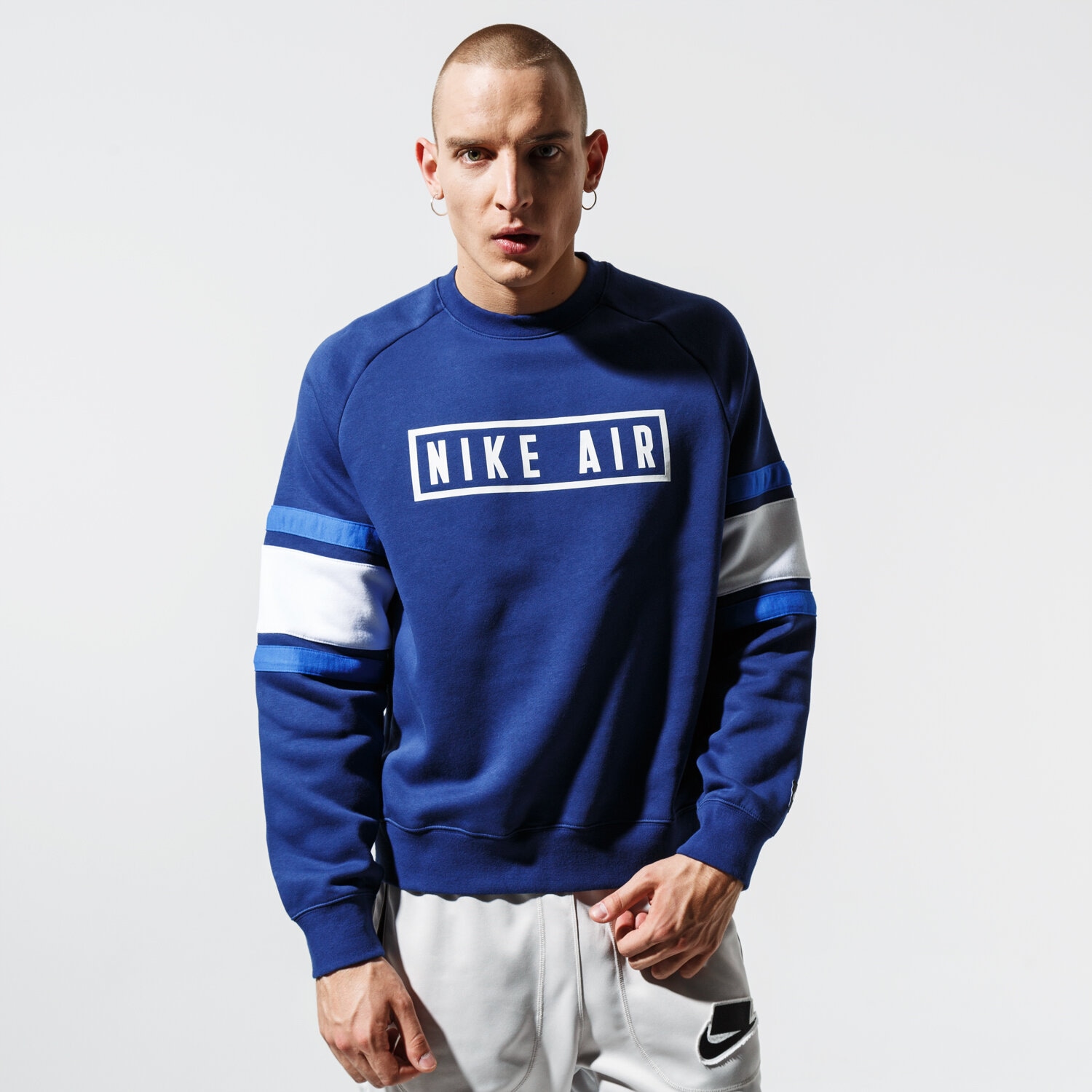 Herren NIKE SWEATSHIRT M NSW NIKE AIR CREW FLC BV5156-492 Dunkelblau