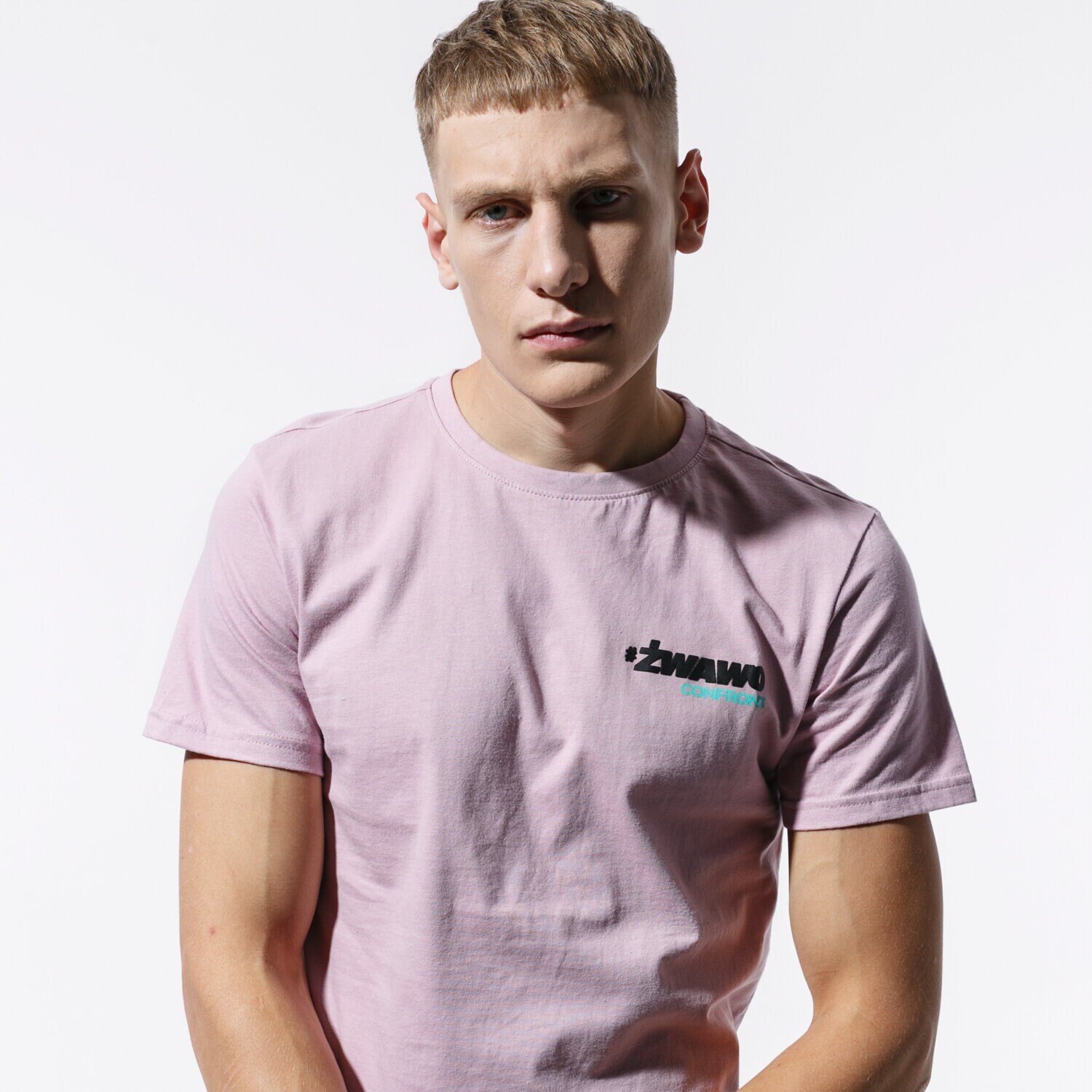 Herren T-Shirt CONFRONT T-SHIRT SLOGAN PNK TEE CF39TSM61001 Rosa