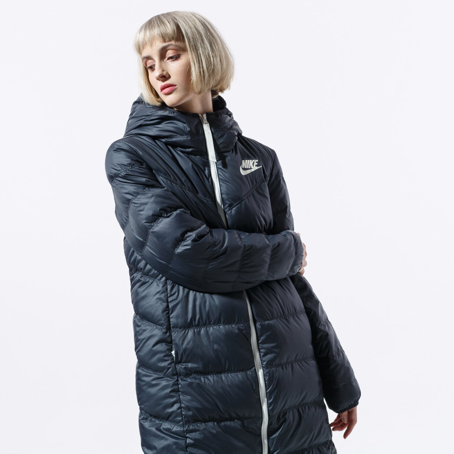 Damen Winterjacke NIKE JACKE W NSW WR DWN FILL AOP PD AQ0019-011 Schwarz