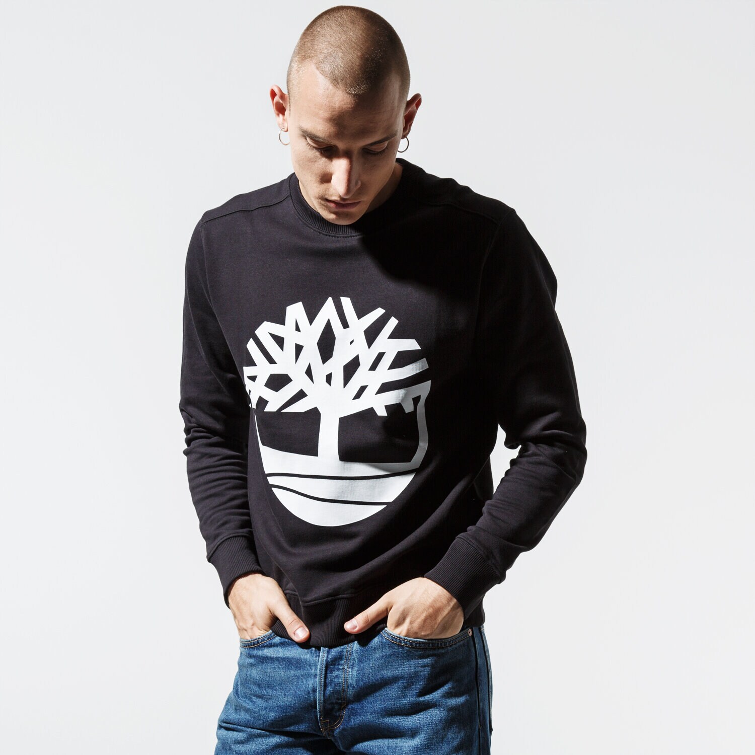 Herren TIMBERLAND SWEATSHIRT CORE TREE LOGO CREW SWEAT TB0A1ZKC0011 Schwarz