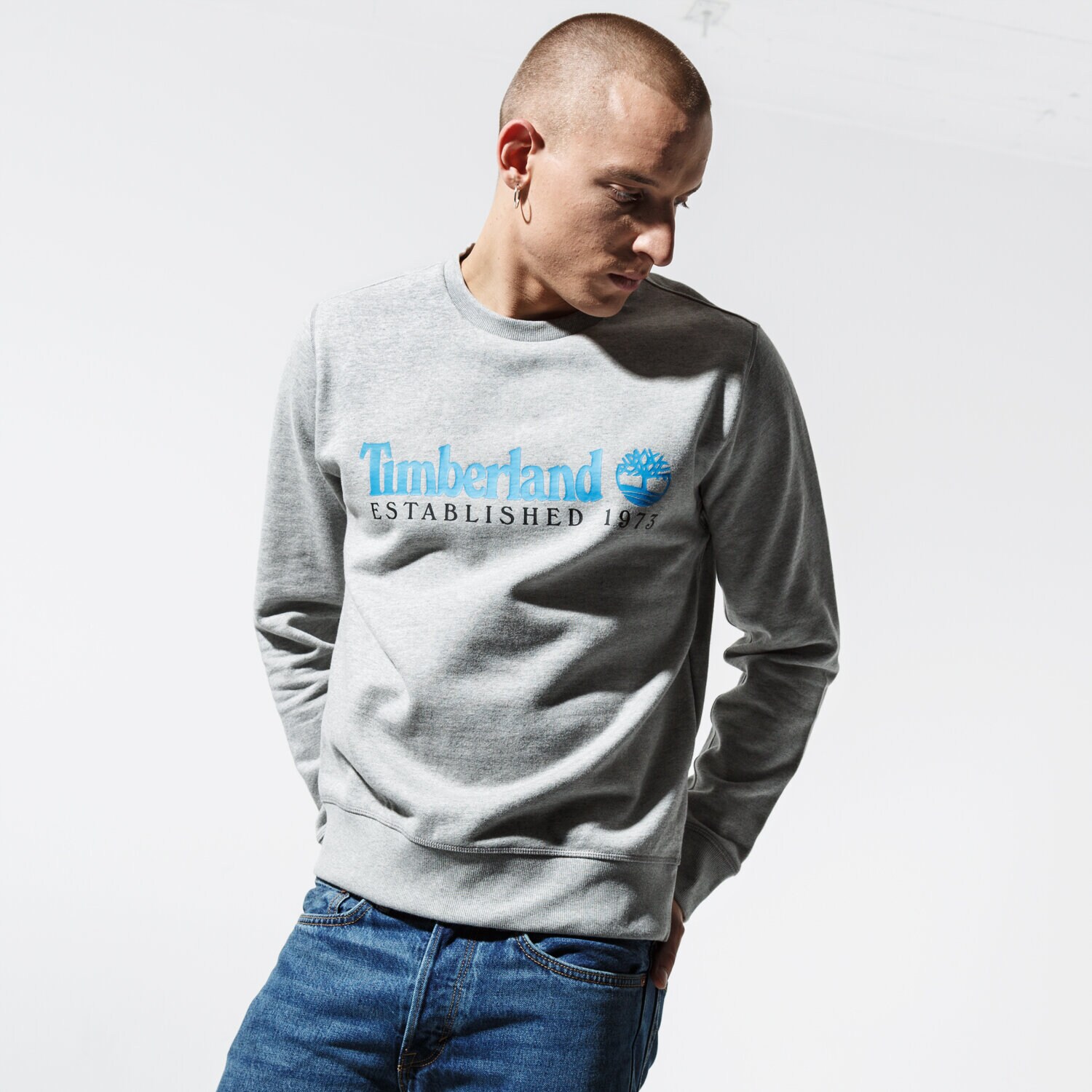 Herren TIMBERLAND SWEATSHIRT ESSENTIAL ESTABLISHED 1973 TB0A1Y3B0521 Grau