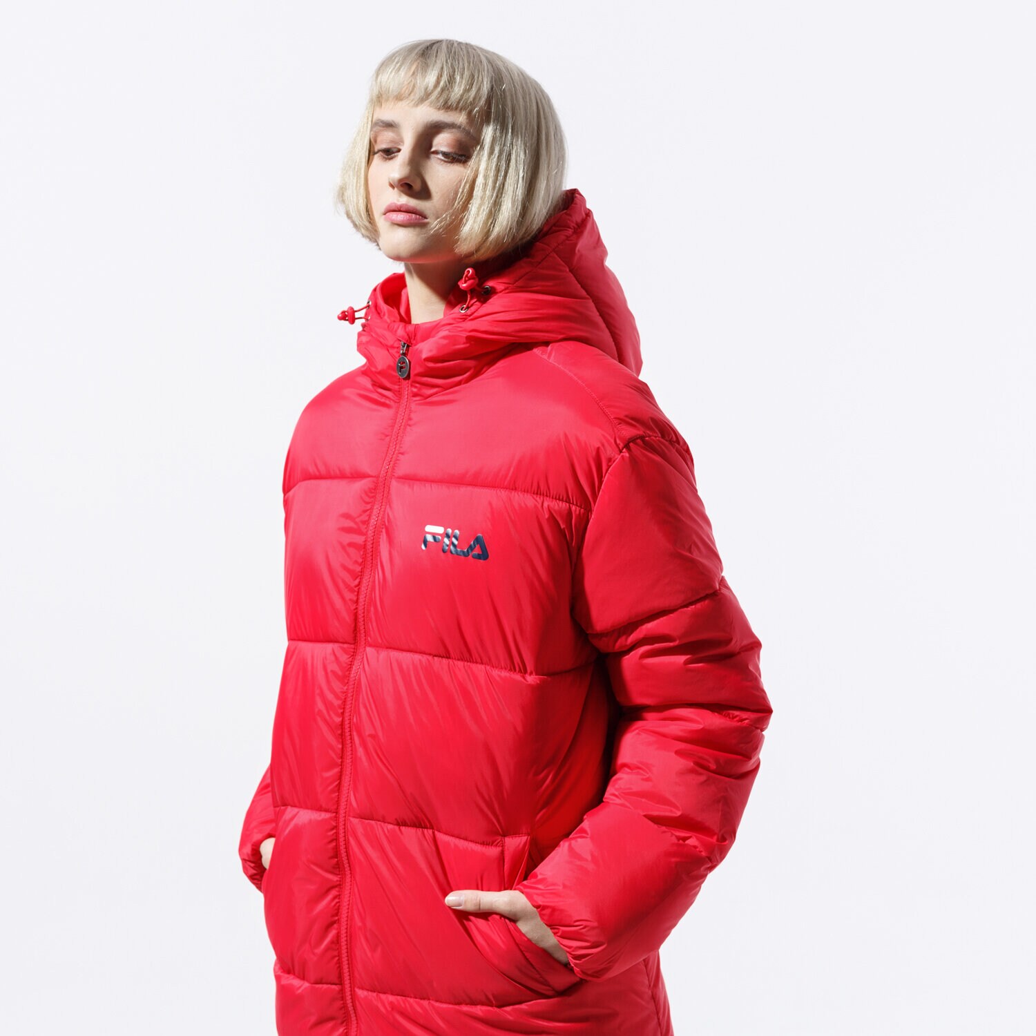 Damen Winterjacke FILA JACKE BRONWEN PUFF HOOD JACKET 687219006 Rot