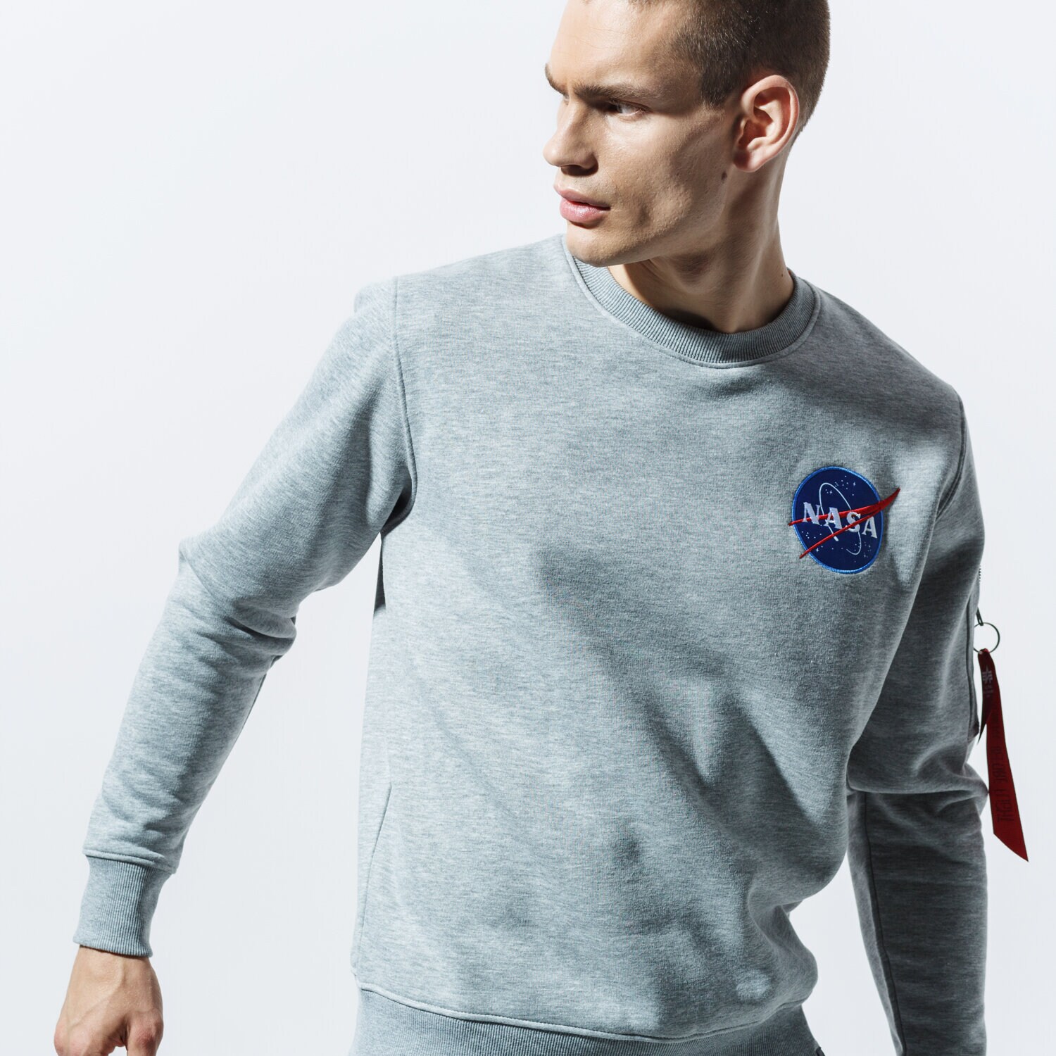 Herren ALPHA INDUSTRIES SWEATSHIRT SPACE SHUTTLE SWEATER 178307-17 Grau