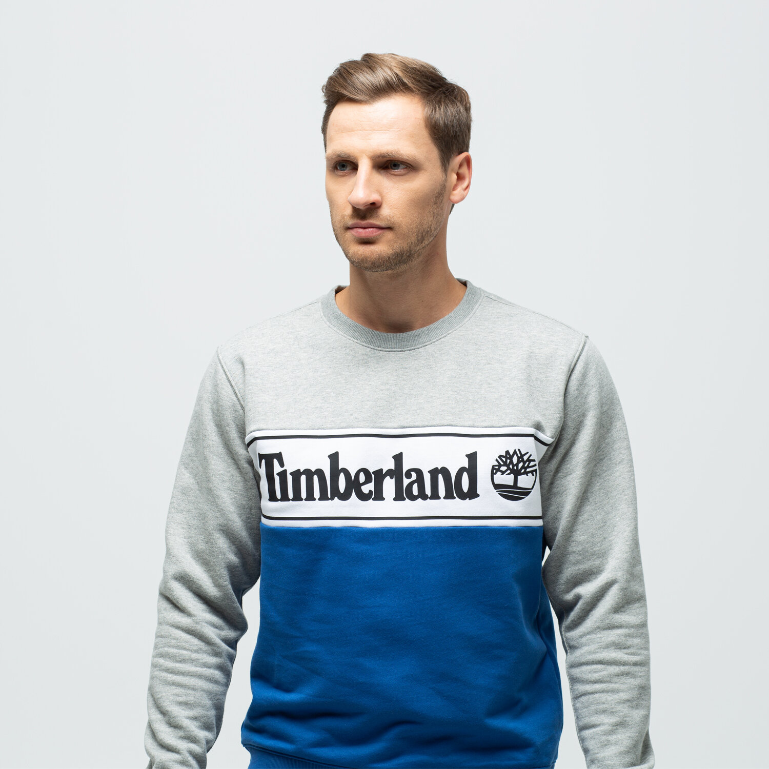 Herren TIMBERLAND SWEATSHIRT CUT &   SEW LINEAL LOGO SWEATSHIRT TB0A1O9UX361 Grau