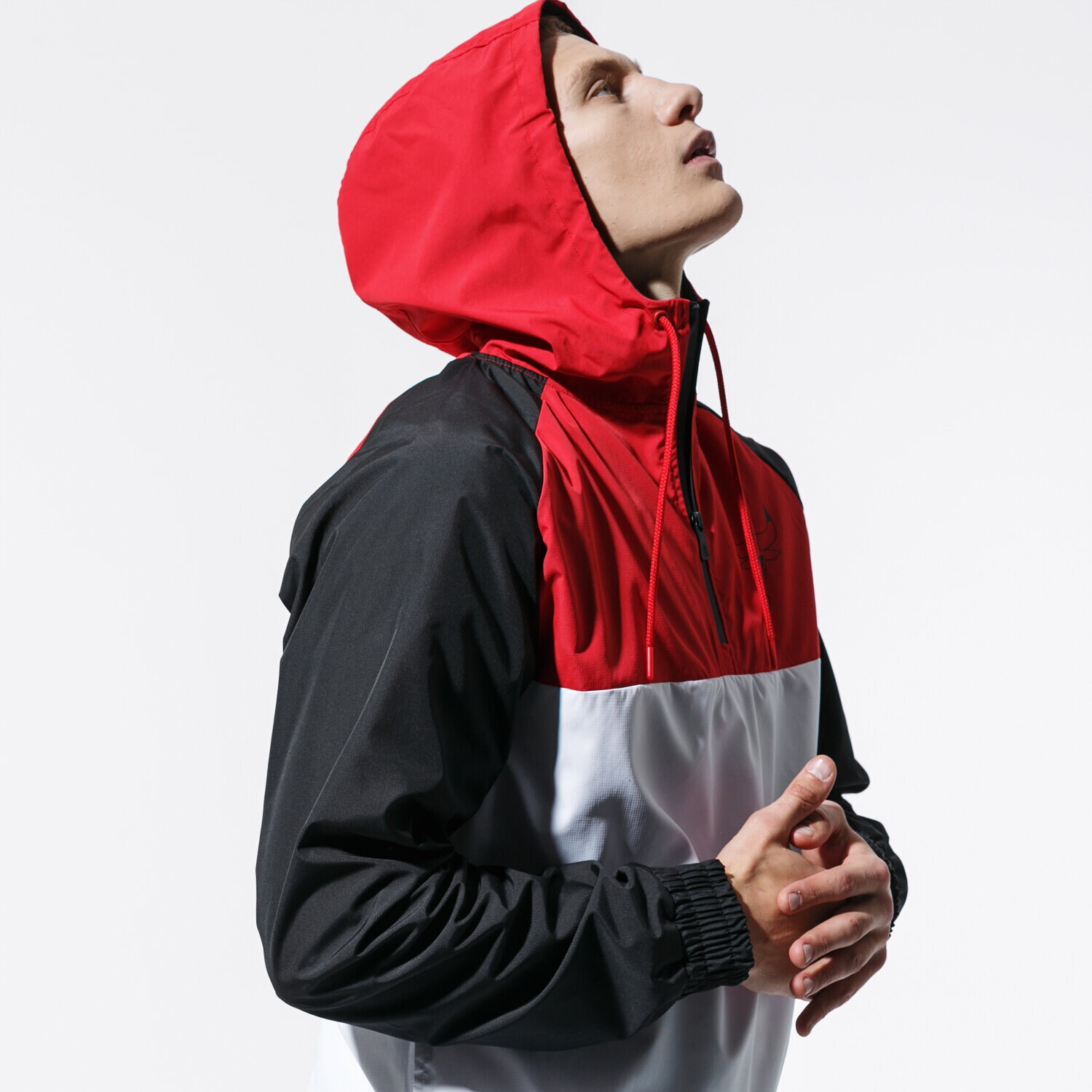 Herren Winterjacke NEW ERA JACKE NBA HOODED WINDBREAKER WHIBLKFDR 12033459 Rot