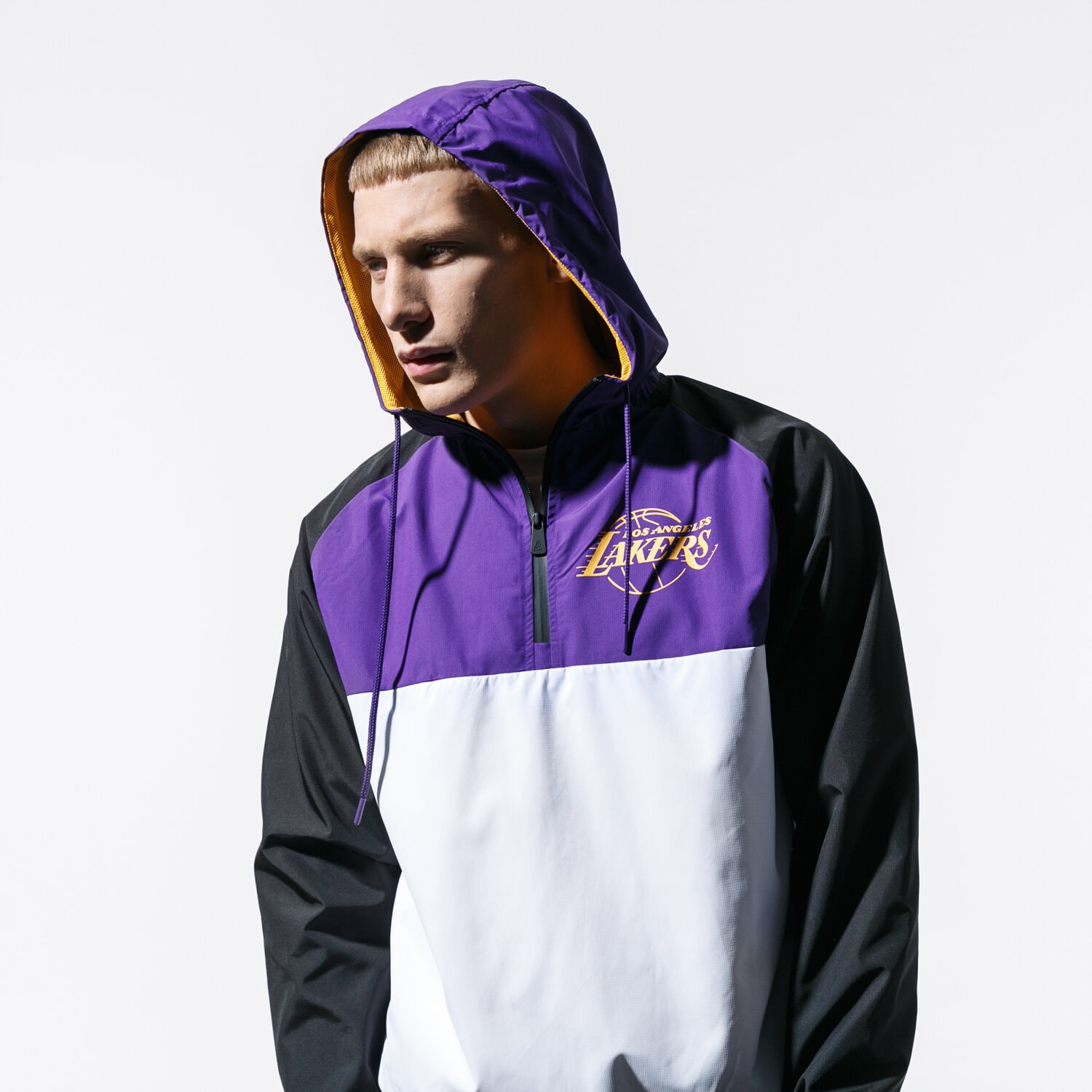 Herren Winterjacke NEW ERA JACKE NBA HOODED WINDBREAKER LOSLAK WHIBLKTRP 12033458 Rot