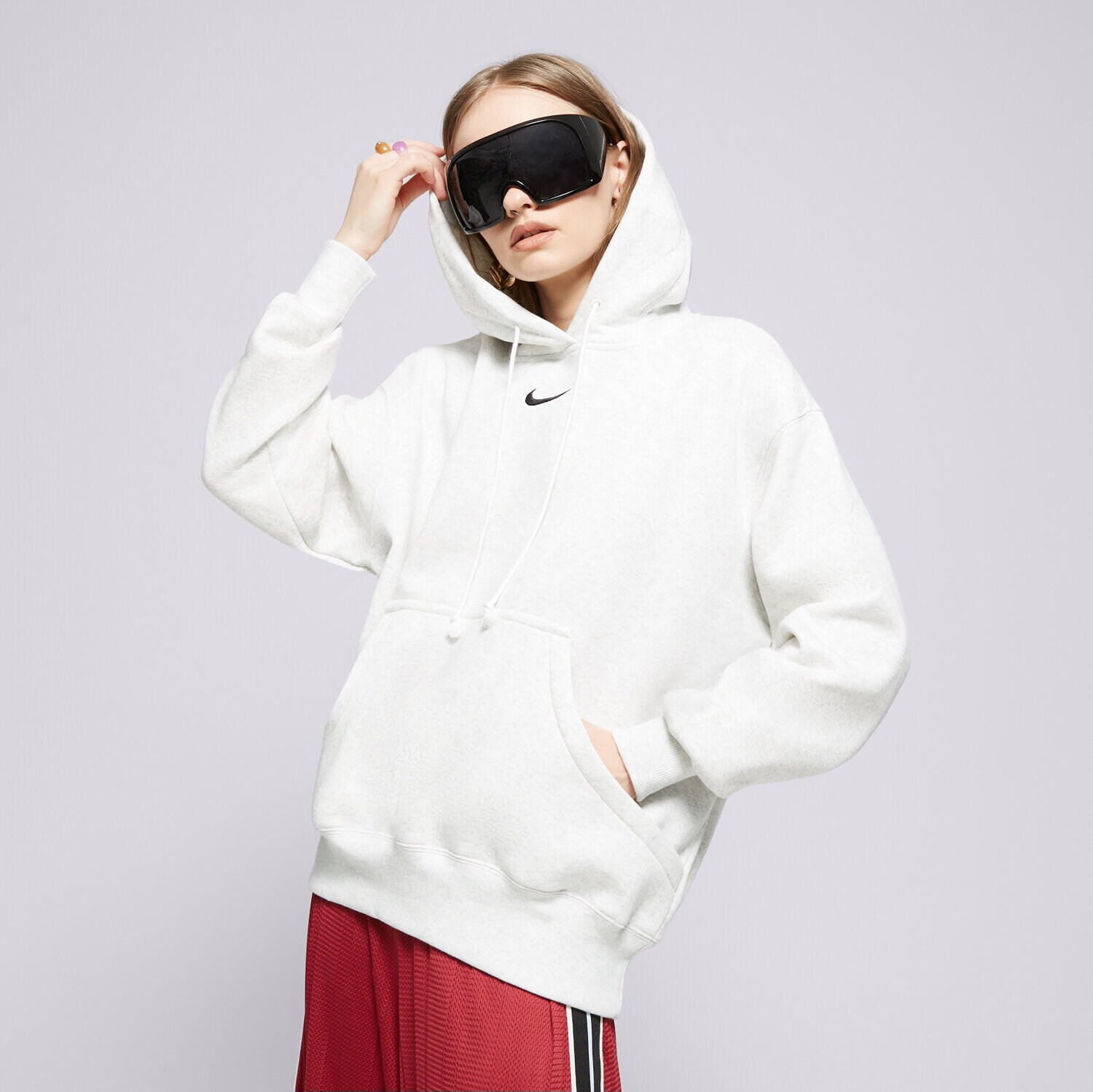 Damen NIKE HOODIE W NSW PHNX FLC OS PO HOODIE DQ5860-051 Grau