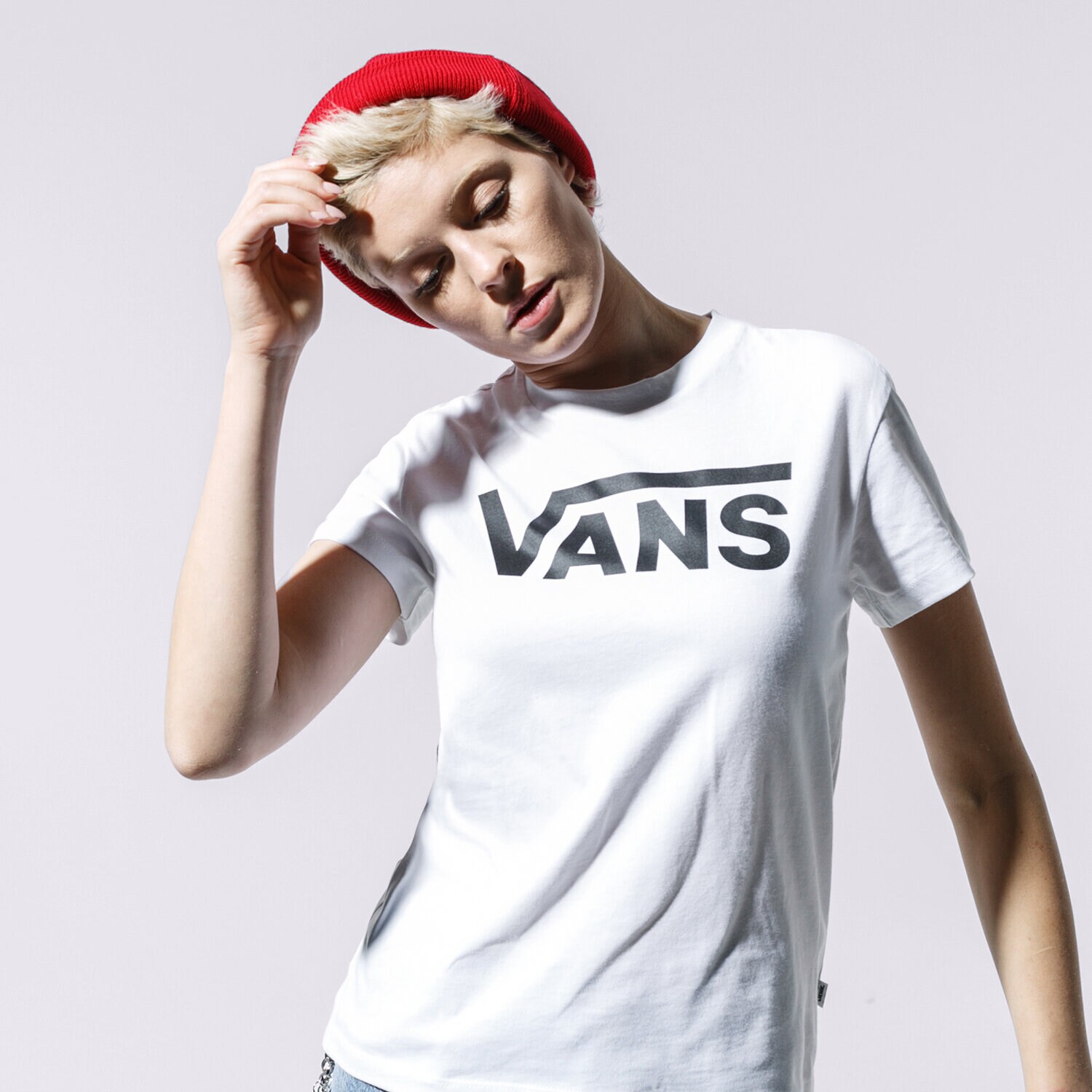 Damen T-Shirt VANS T-SHIRT FLYING V CREW TEE VN0A3UP4WHT1 Weiß