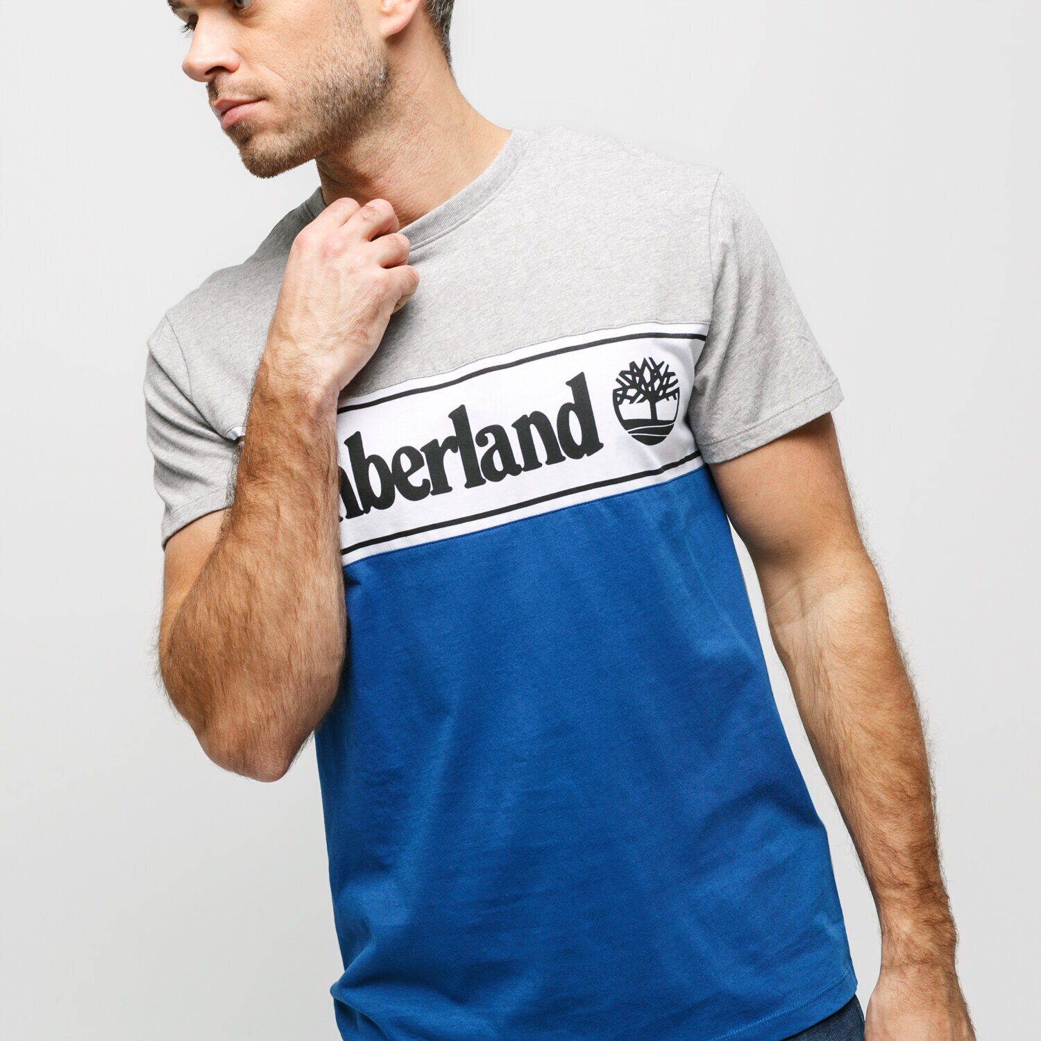 Herren T-Shirt TIMBERLAND T-SHIRT SS SS CUT & SEW LINEAR LOGO TEE TB0A1OA4X361 Grau
