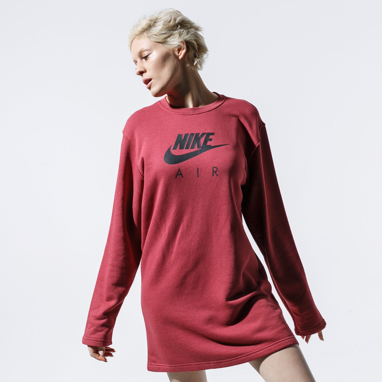 Damen NIKE SWEATSHIRT W NSW AIR CREW TRAININGSANZUGS BB FLC BV5134-661 Dunkelrot