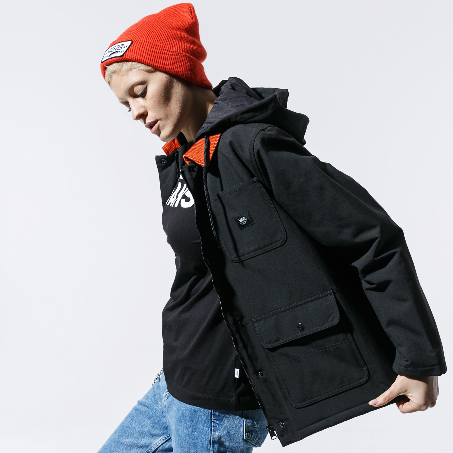 Damen Winterjacke VANS JACKE DRILL CHORE COAT MTE WMN VN0A4BFABLK1 Schwarz
