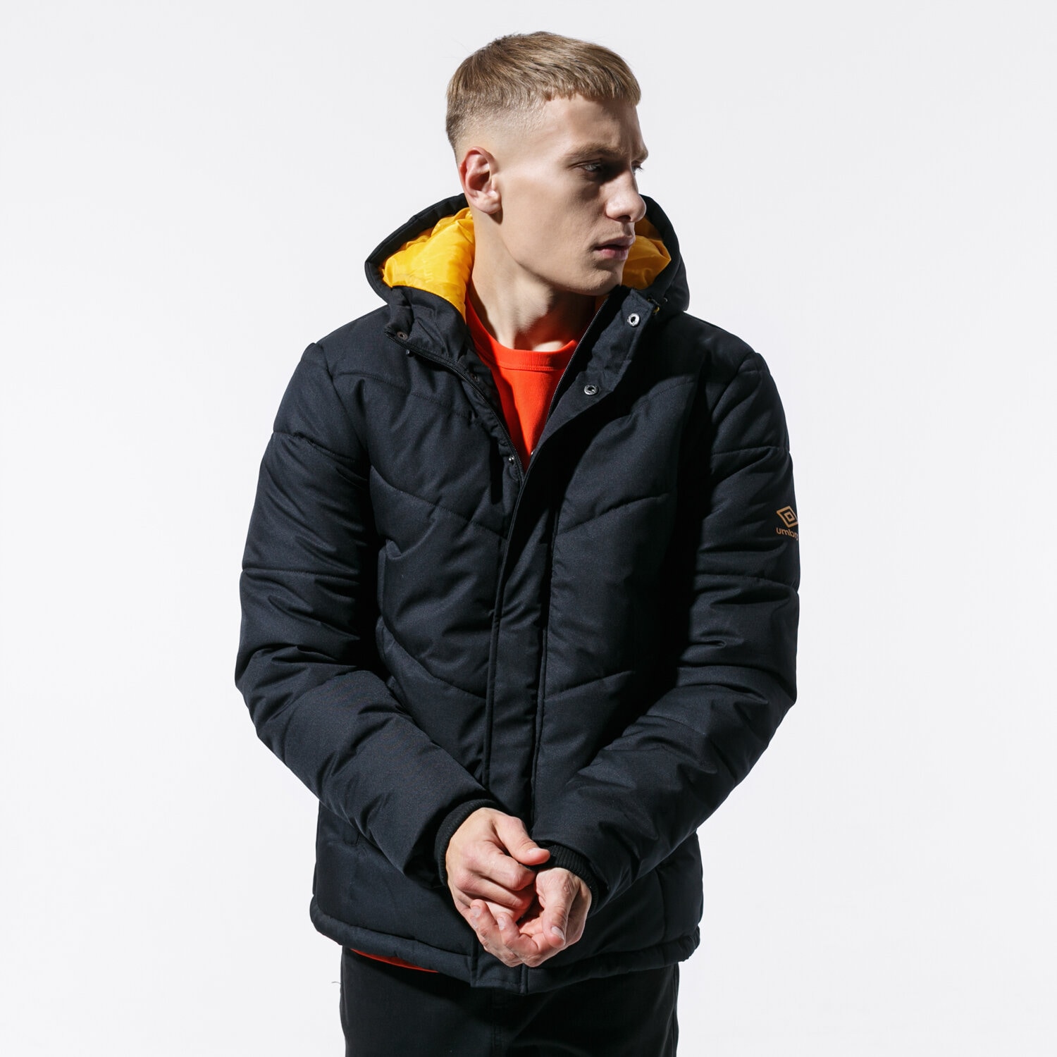 Herren Winterjacke UMBRO JACKE WINTER RETRO PUFFER JKT UL39KUM82001 Schwarz