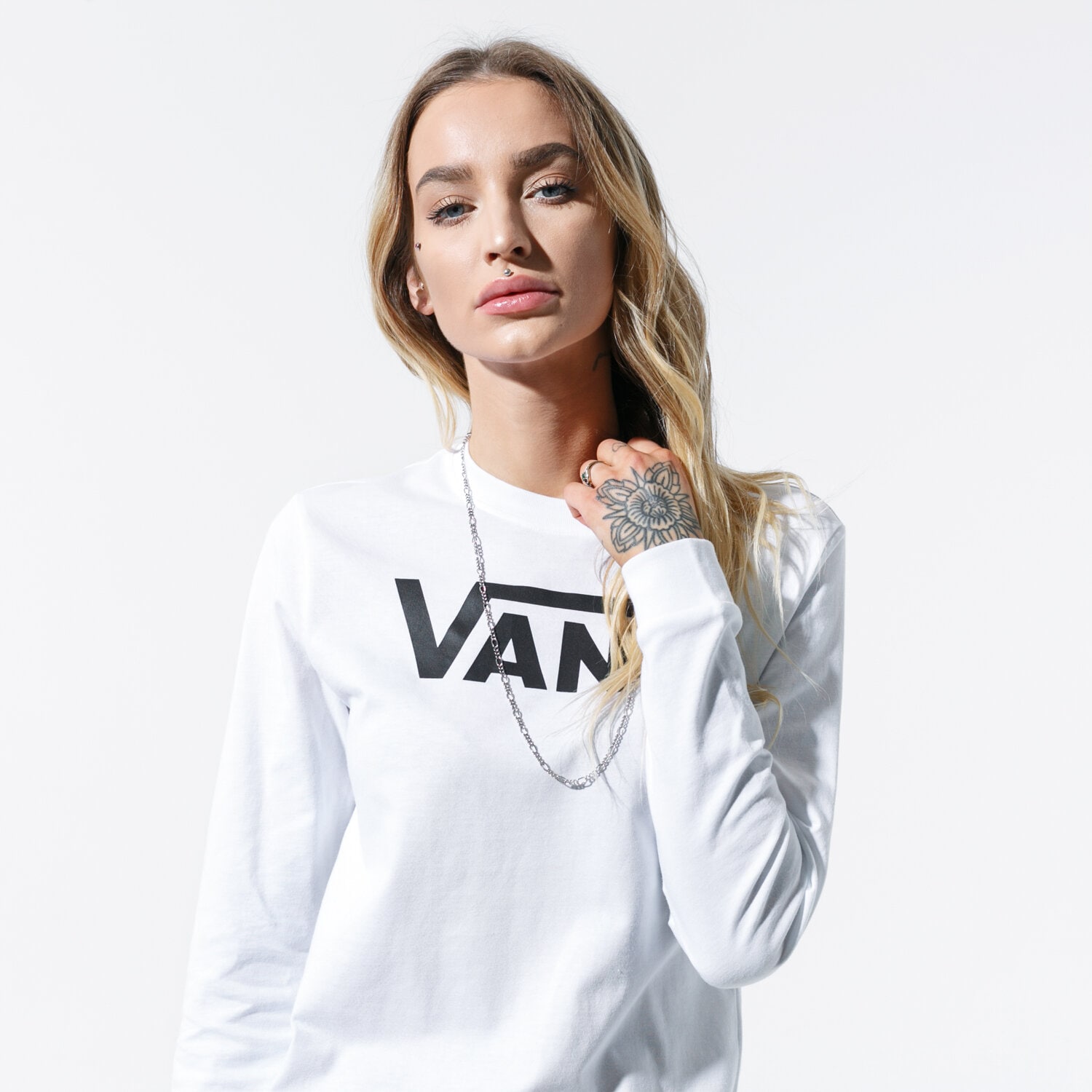 Damen T-Shirt VANS T-SHIRT FLYING V LS VN0A3ULGWHT1 Weiß