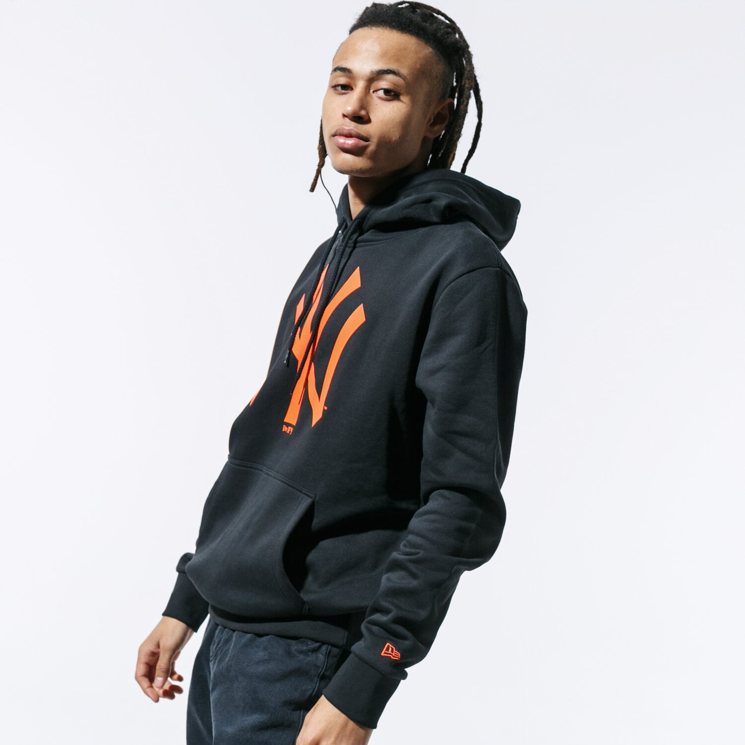 Herren NEW ERA HOODIE MLB HOODY NYY BLKORANGE NEW YORK YANKEES BLKR 12123927 Schwarz