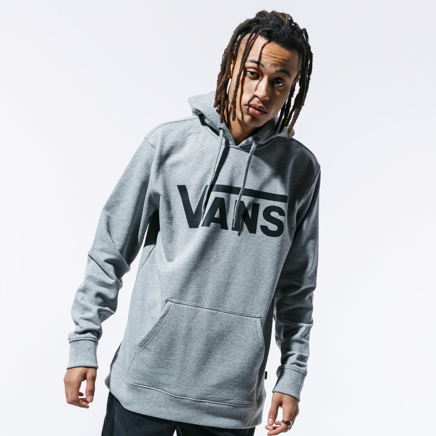 Herren VANS HOODIE CLASSIC PO II CEMENT HEATHE CEMENT HEATHER/BLACK VN0A456BADY1 Grau
