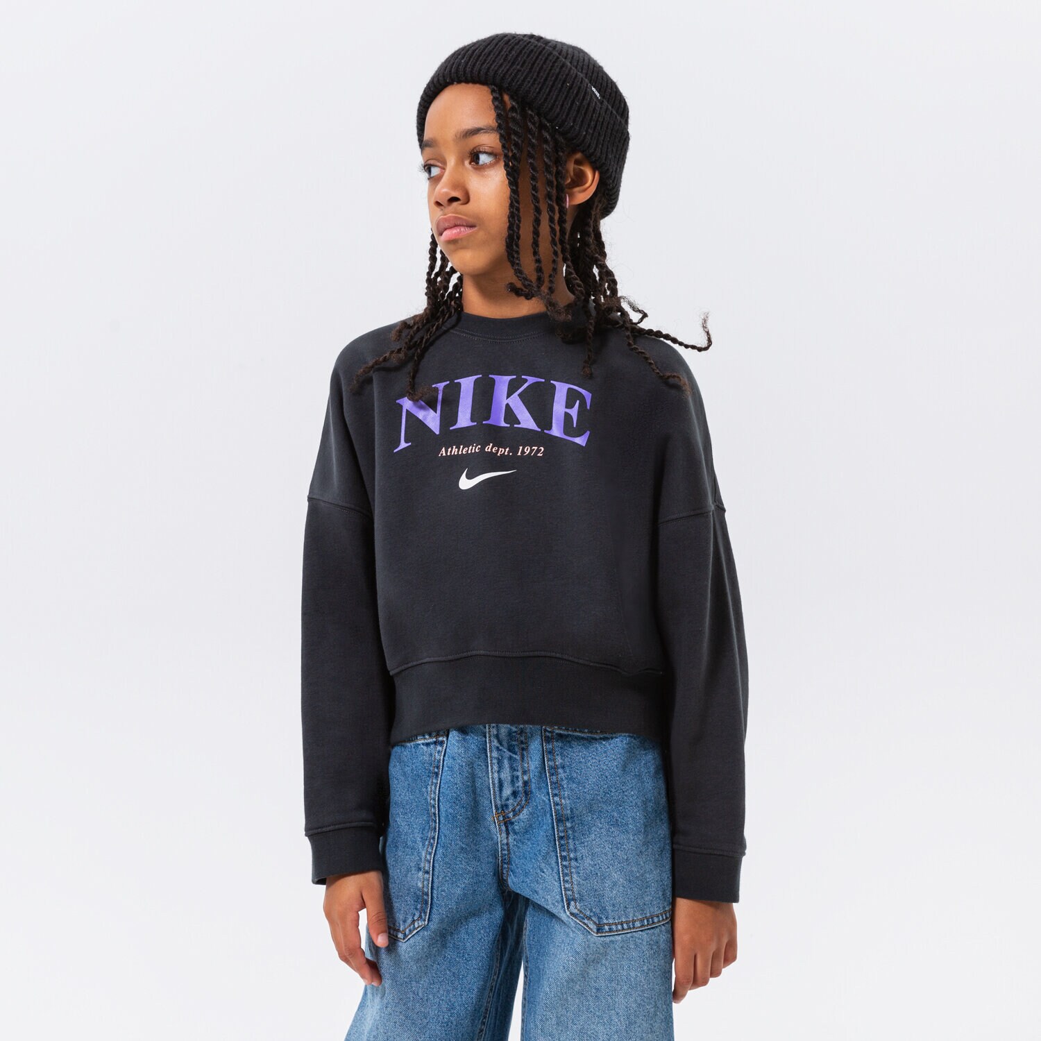 Kinder NIKE SWEATSHIRT G NSW TREND FLC CREW GIRL DV2563-045 Schwarz