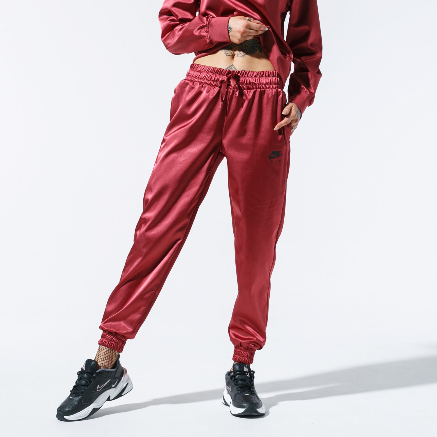 Damen Hosen NIKE HOSE W NSW AIR TRK PANT SATIN BV4781-661 Dunkelrot
