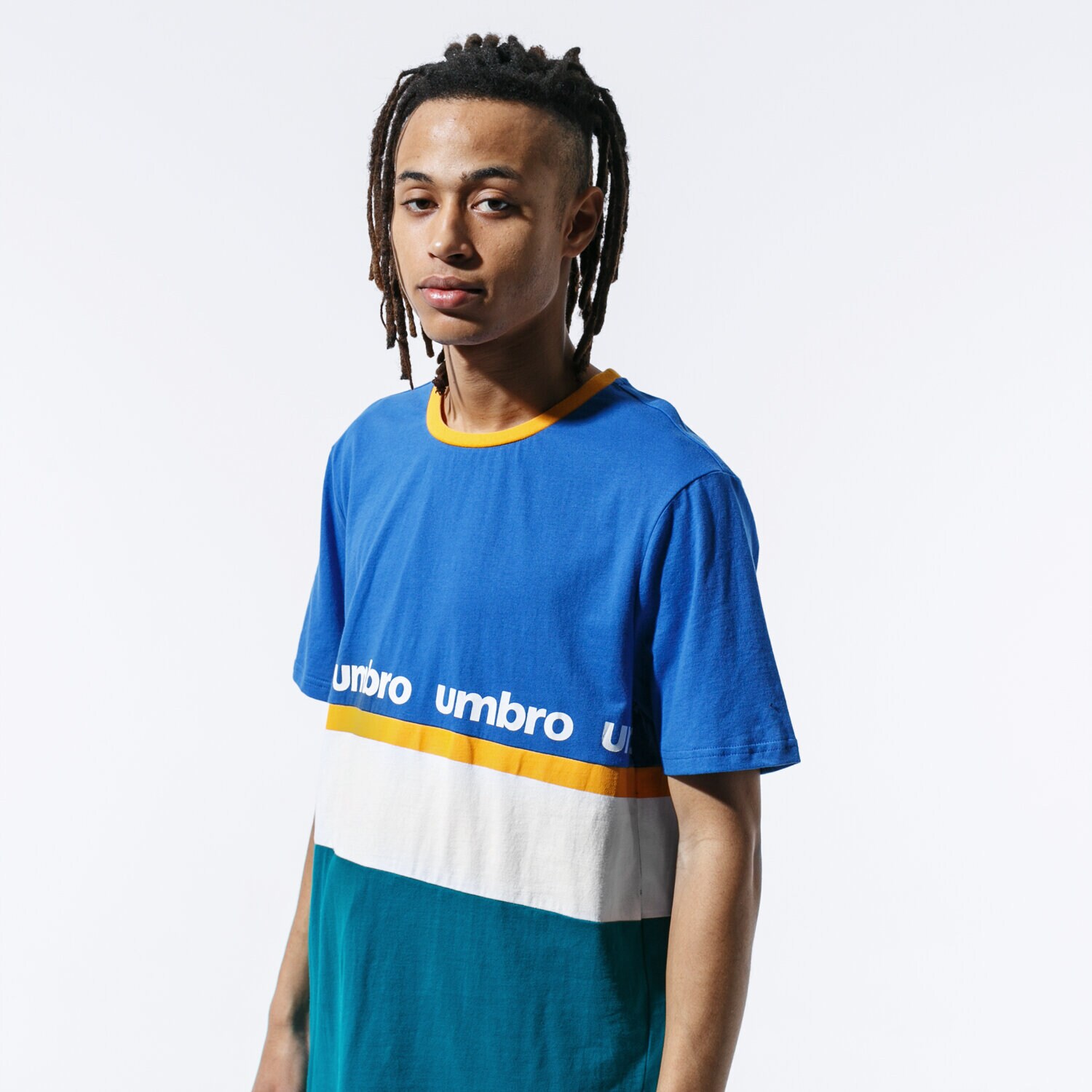 Herren T-Shirt UMBRO T-SHIRT RETRO BLU/GRN TEE UL39TSM80001 Blau