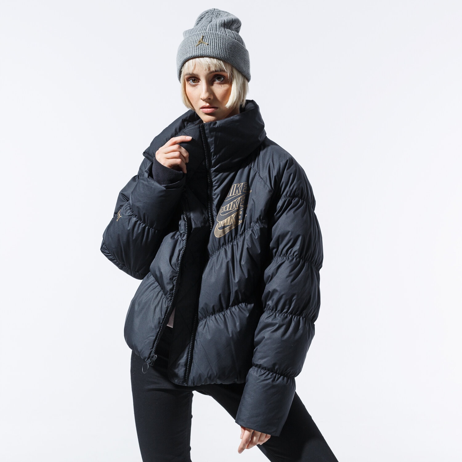 Damen Winterjacke NIKE DAUNENJACKE W NSW DWN FILL JKT STMT SHINE CK3963-010 Schwarz