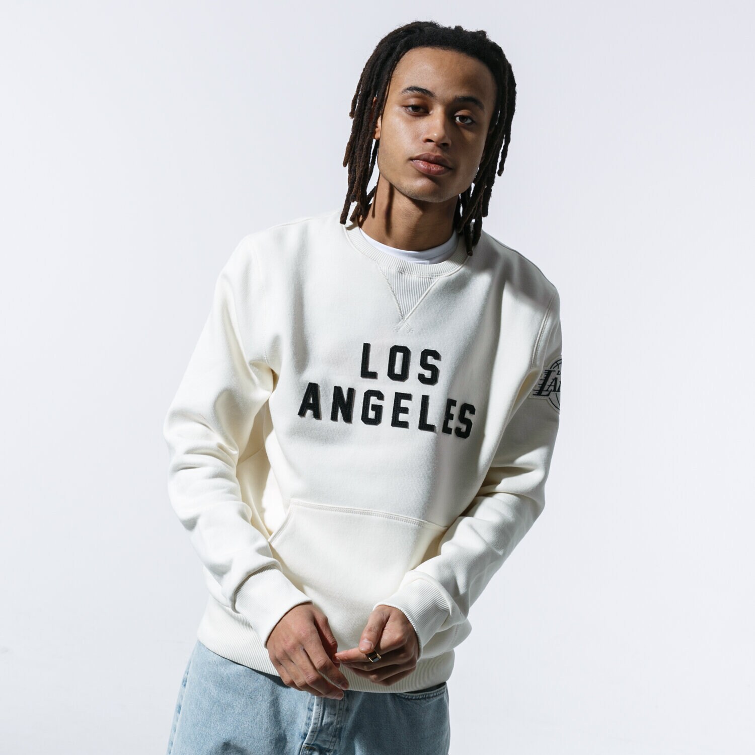 Herren NEW ERA SWEATSHIRT NBA WORDMARK CREW LAKERS LOS ANGELES LAKE 12123887 Beige