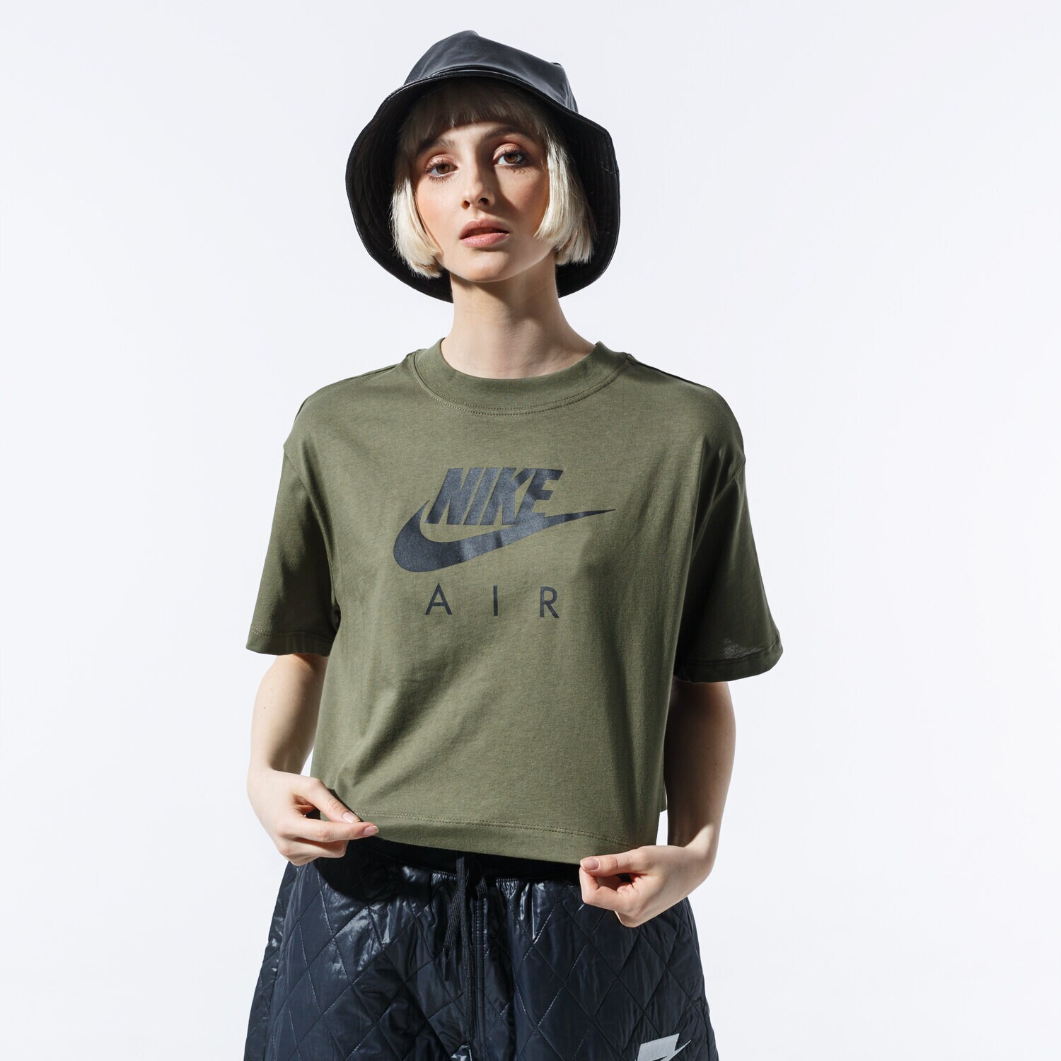 Damen T-Shirt NIKE T-SHIRT W NSW AIR TOP SS BV4777-222 Khaki