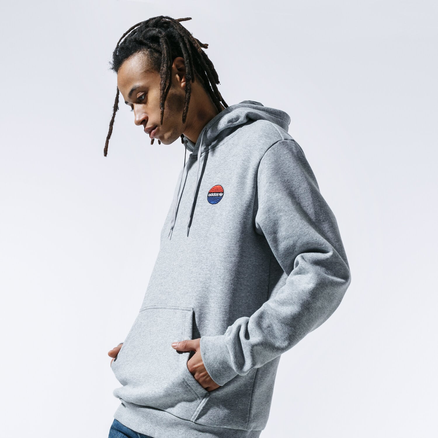 Herren ADIDAS HOODIE GLOBAL MINI EMB OTH GJ9610 Grau