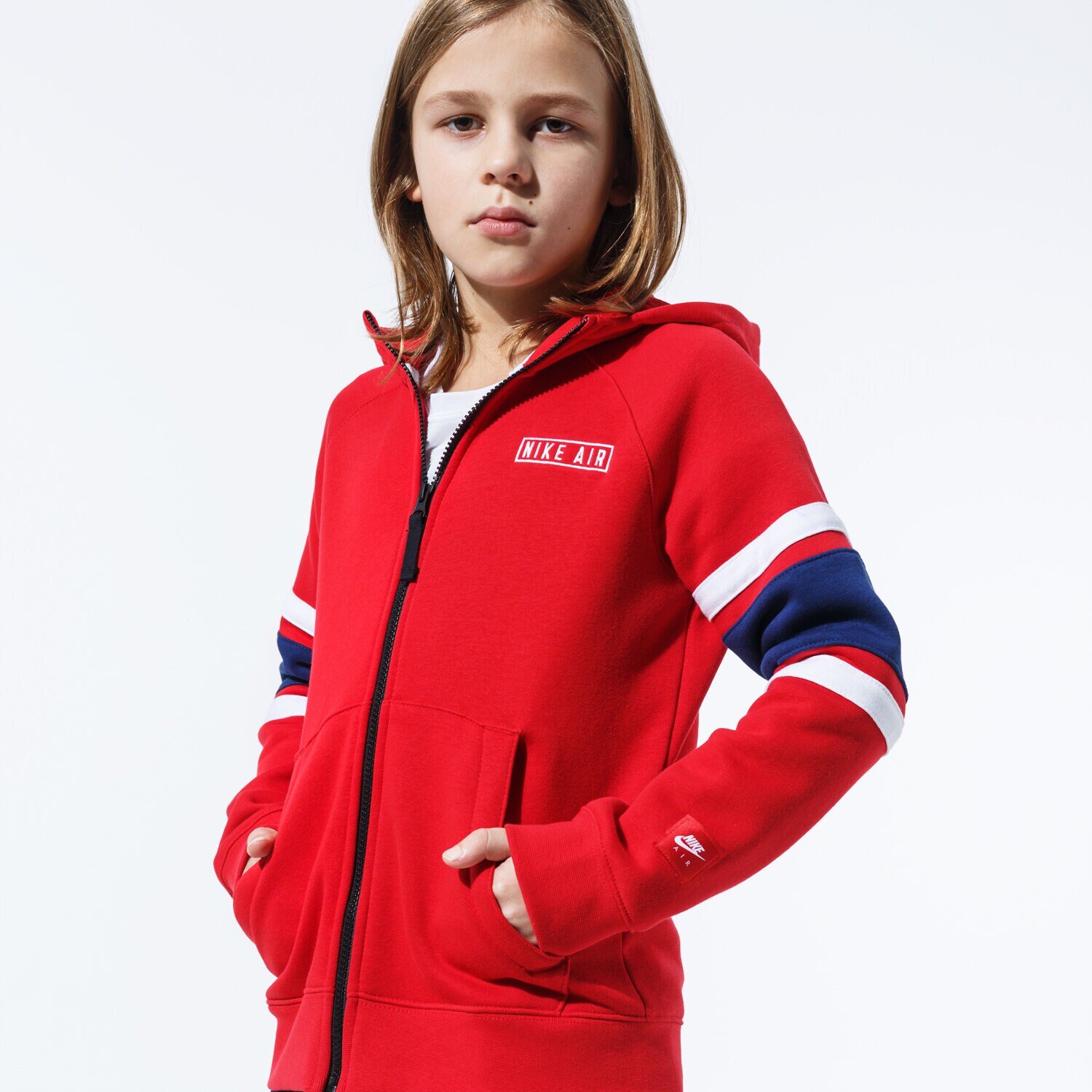 Kinder NIKE SWEATSHIRT MIT REIßVERSCHLUSS   Z KAPTUREM B NK AIR HOO BV3590-657 Rot