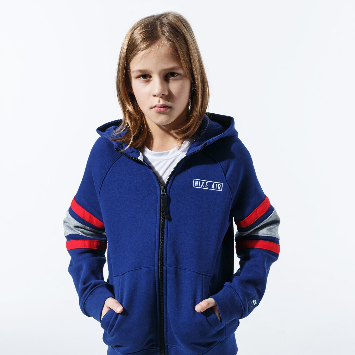 Kinder NIKE SWEATSHIRT MIT REIßVERSCHLUSS   Z KAPTUREM B NK AIR HOO BV3590-492 Dunkelblau