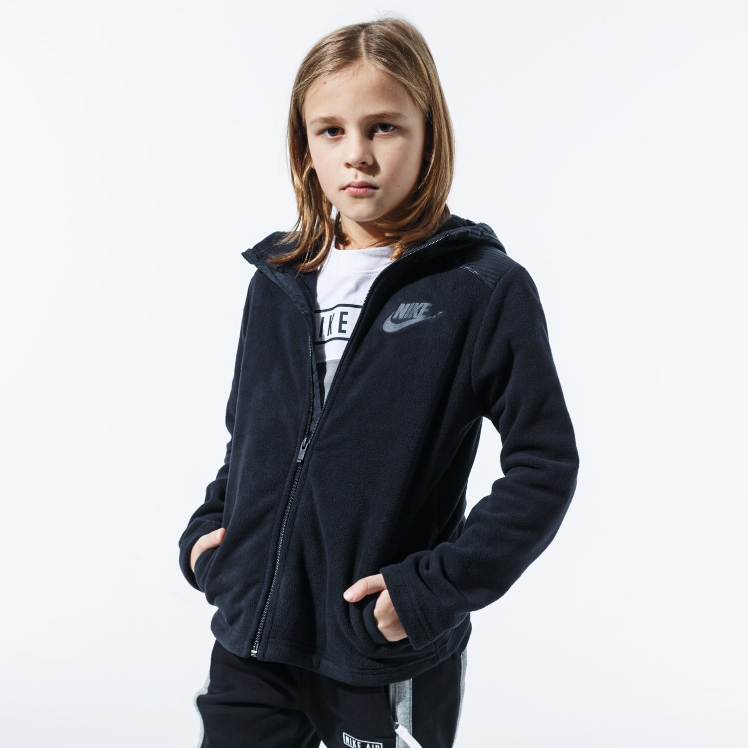 Kinder NIKE SWEATSHIRT MIT REIßVERSCHLUSS Z KAPTUREM   B NSW HOODIE BV4506-011 Schwarz