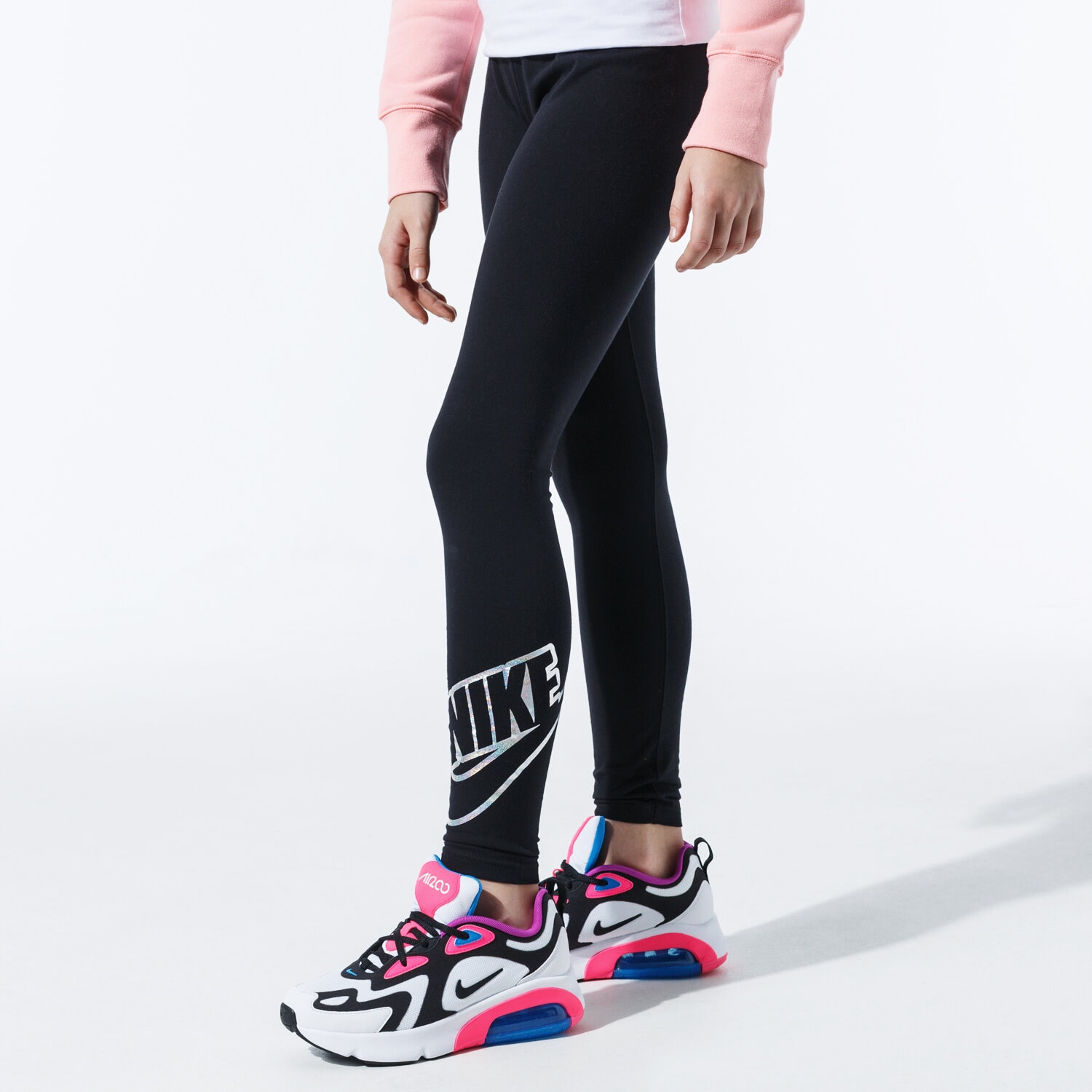 Kinder Hosen NIKE LEGGINGS G NSW LGGNG FAVORITES SHINE CQ4221-010 Schwarz