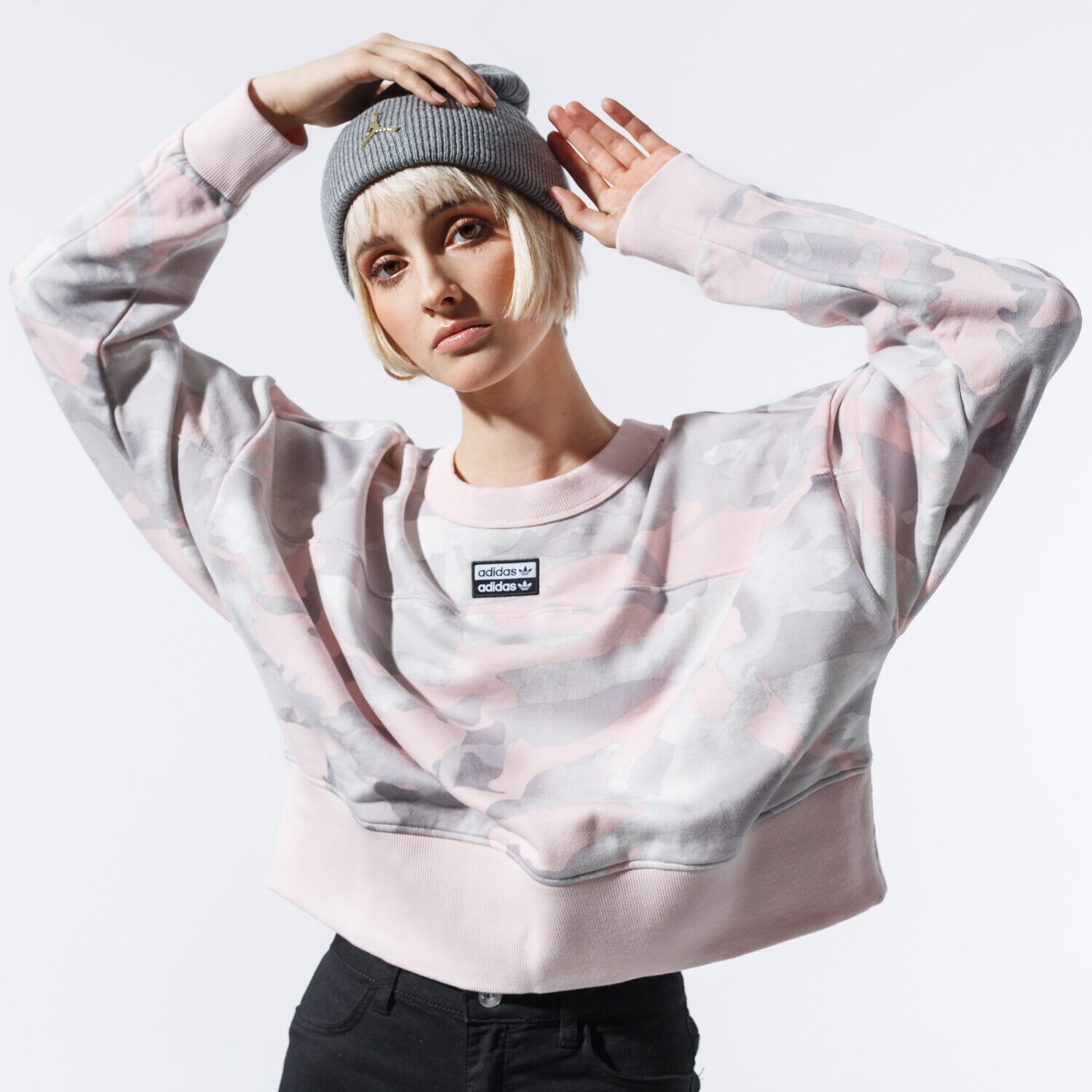 Damen ADIDAS SWEATSHIRT CROPPED SWEATER EC0777 Multicolor