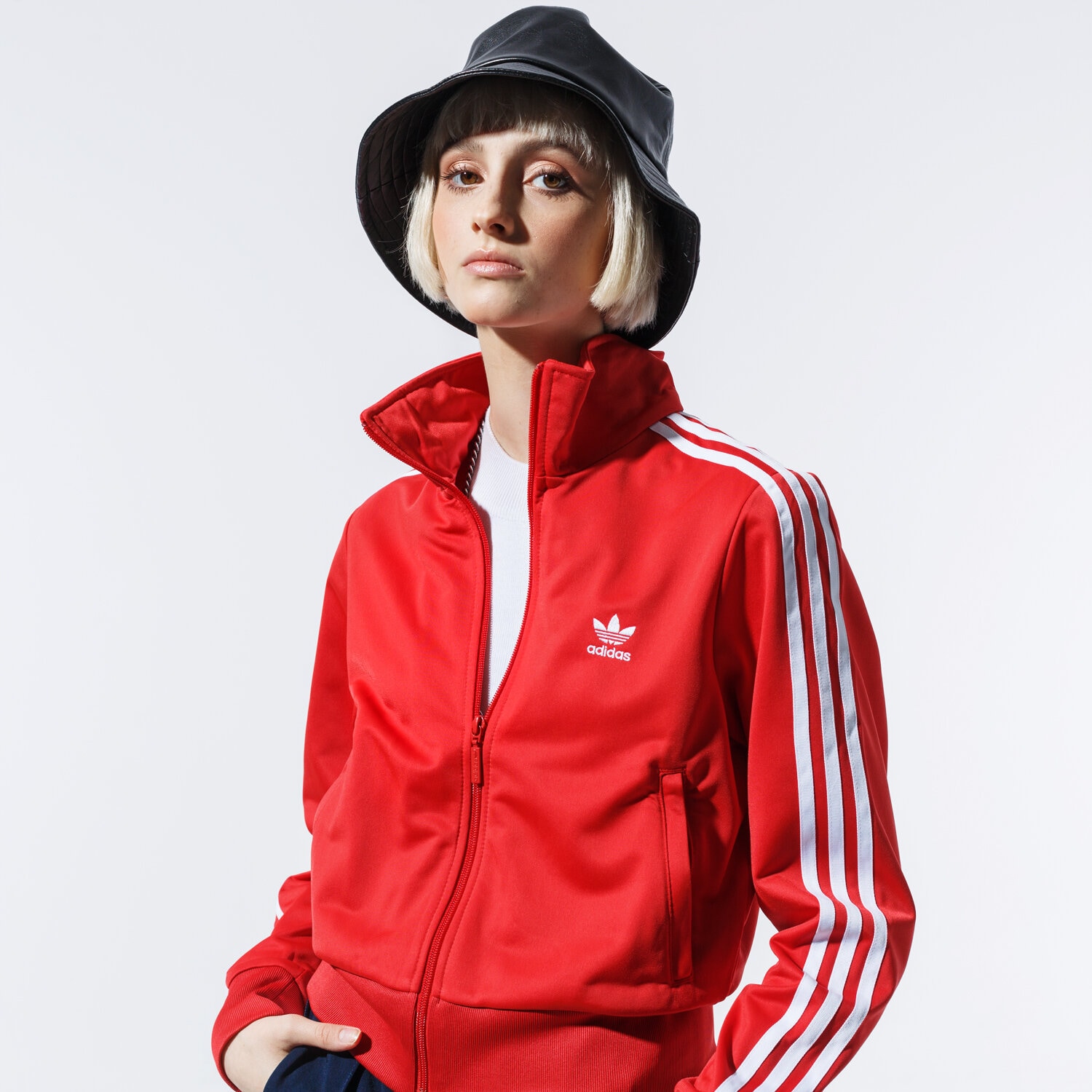 Damen ADIDAS SWEATSHIRT MIT REIßVERSCHLUSS FIREBIRD TT FM3268 Rot