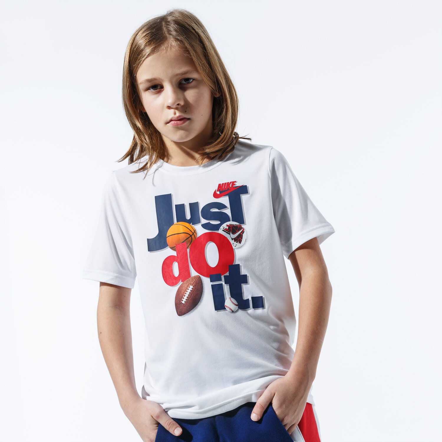 Kinder T-Shirt NIKE T-SHIRT B NK DRY TEE LEG JDI SPORTS CK5763-100 Weiß