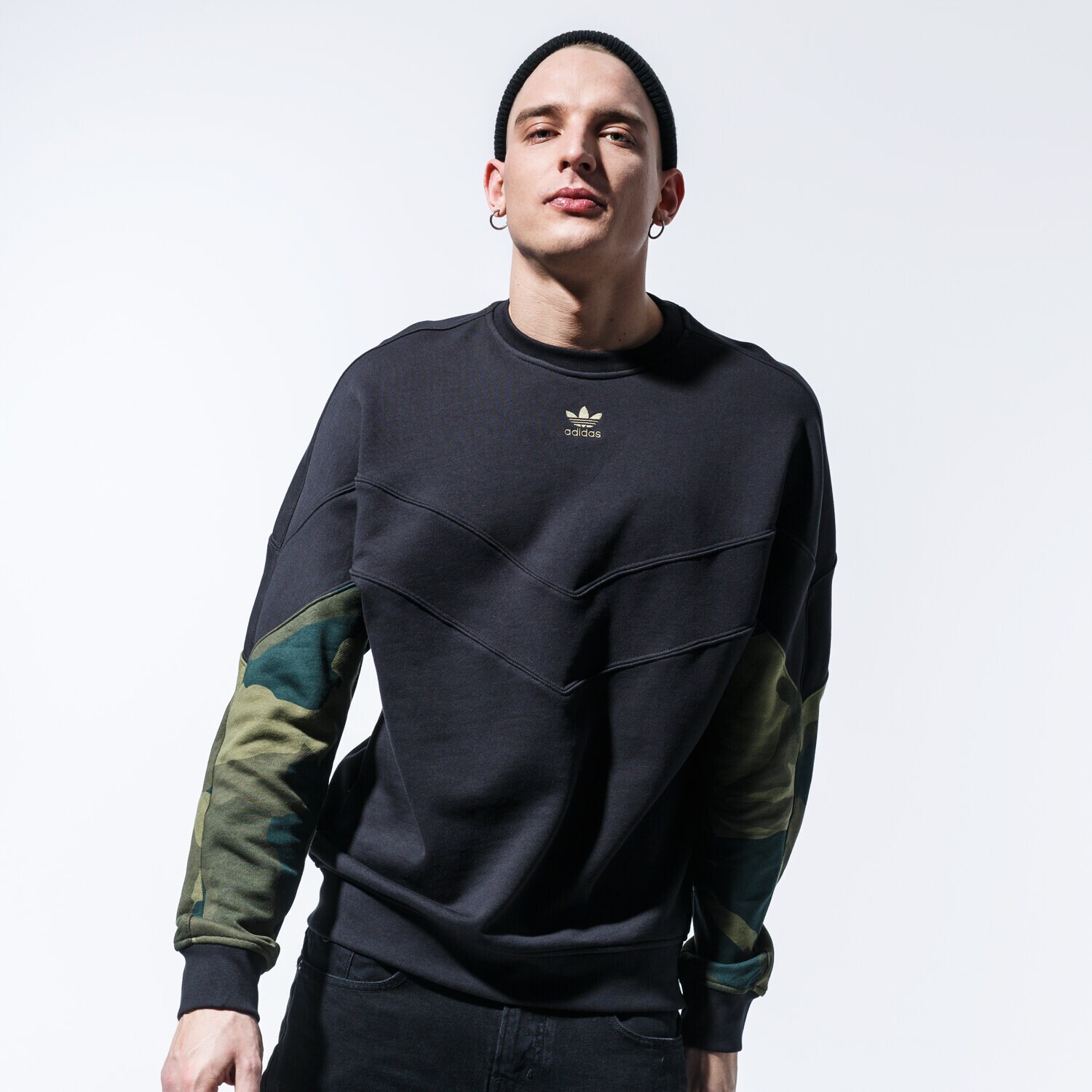Herren ADIDAS SWEATSHIRT CAMO CREW FM3357 Schwarz
