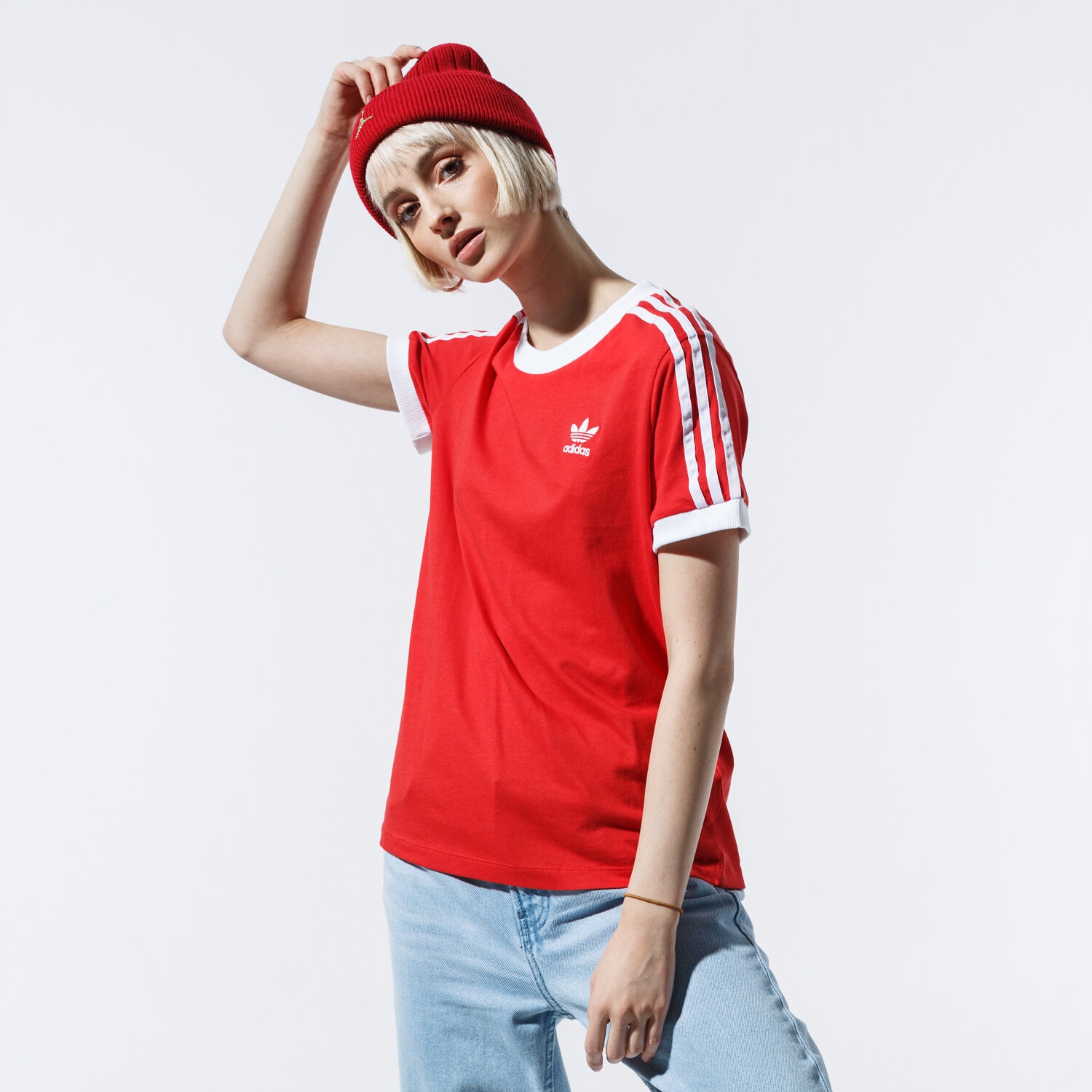 Damen T-Shirt ADIDAS T-SHIRT 3 STR TEE FM3318 Rot